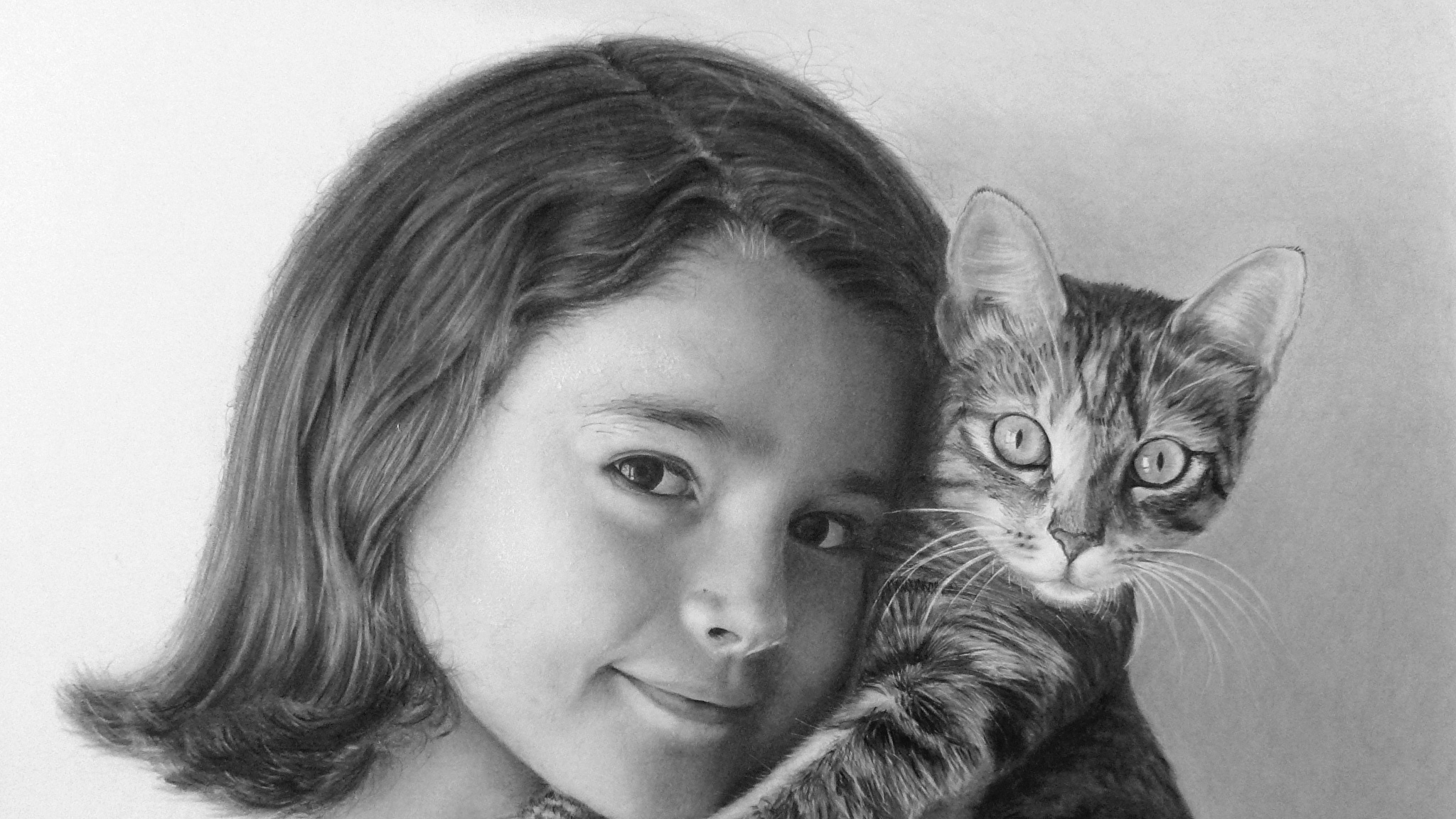 Портрет девушки с кошкой