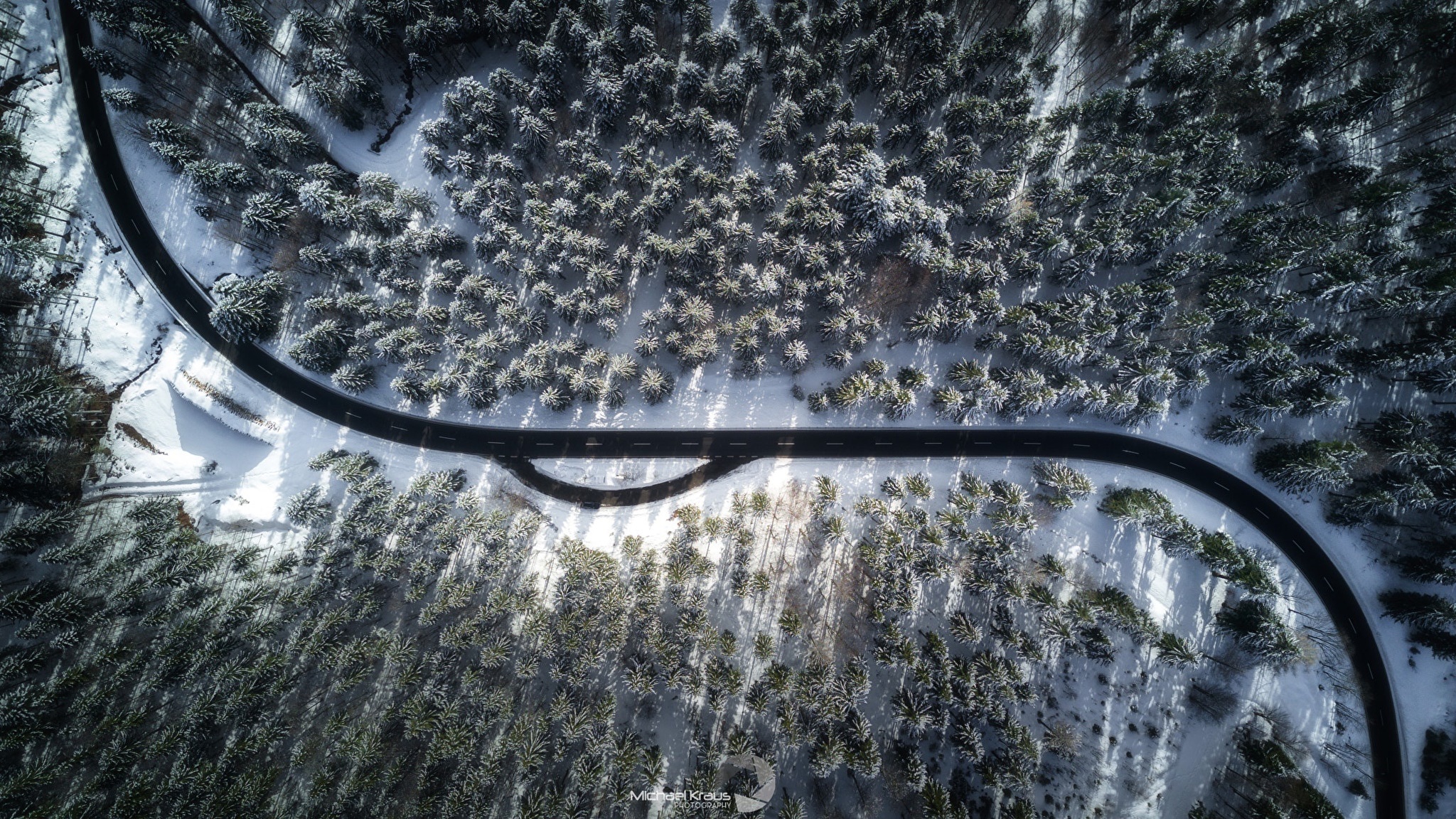 Зимние дороги вид сверху