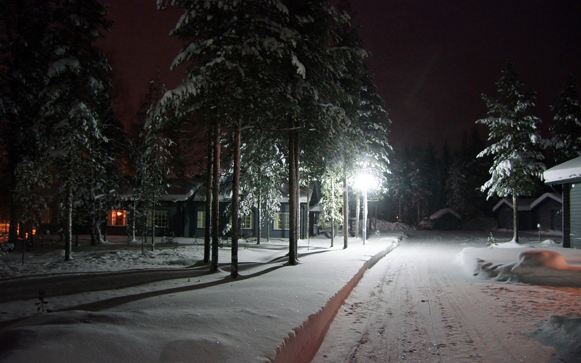 Финляндия ночью зимой