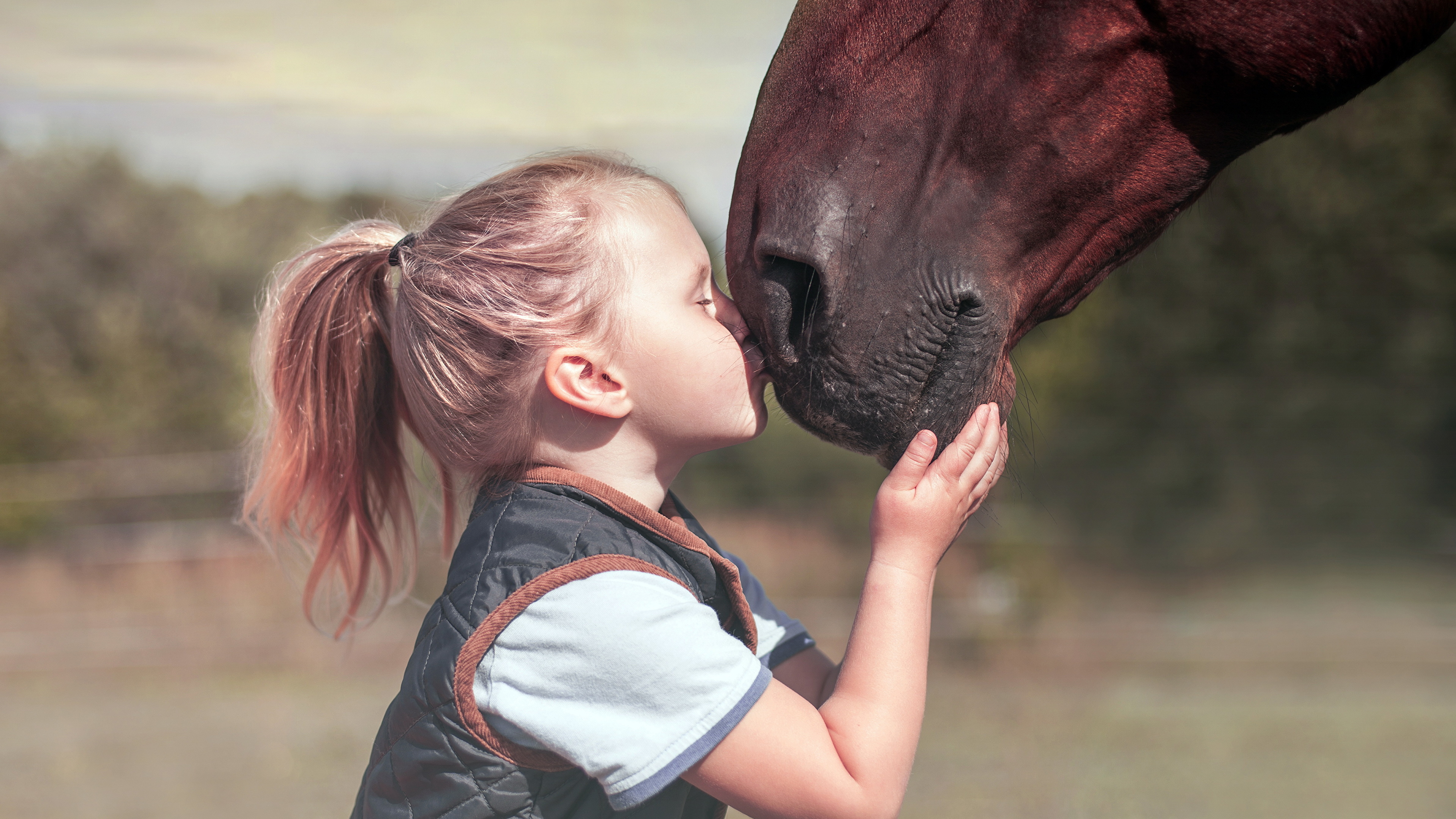 Маленькая девочка с лошадкой