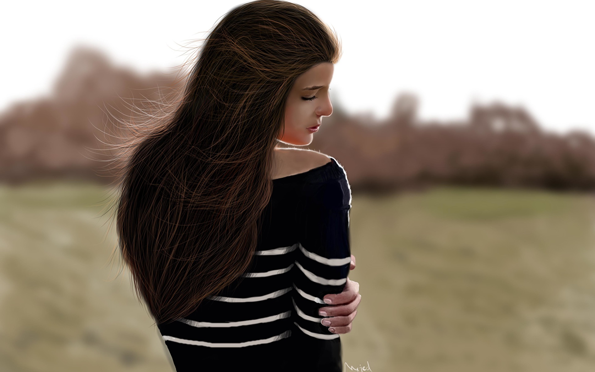 Девочка с коричневыми волосами