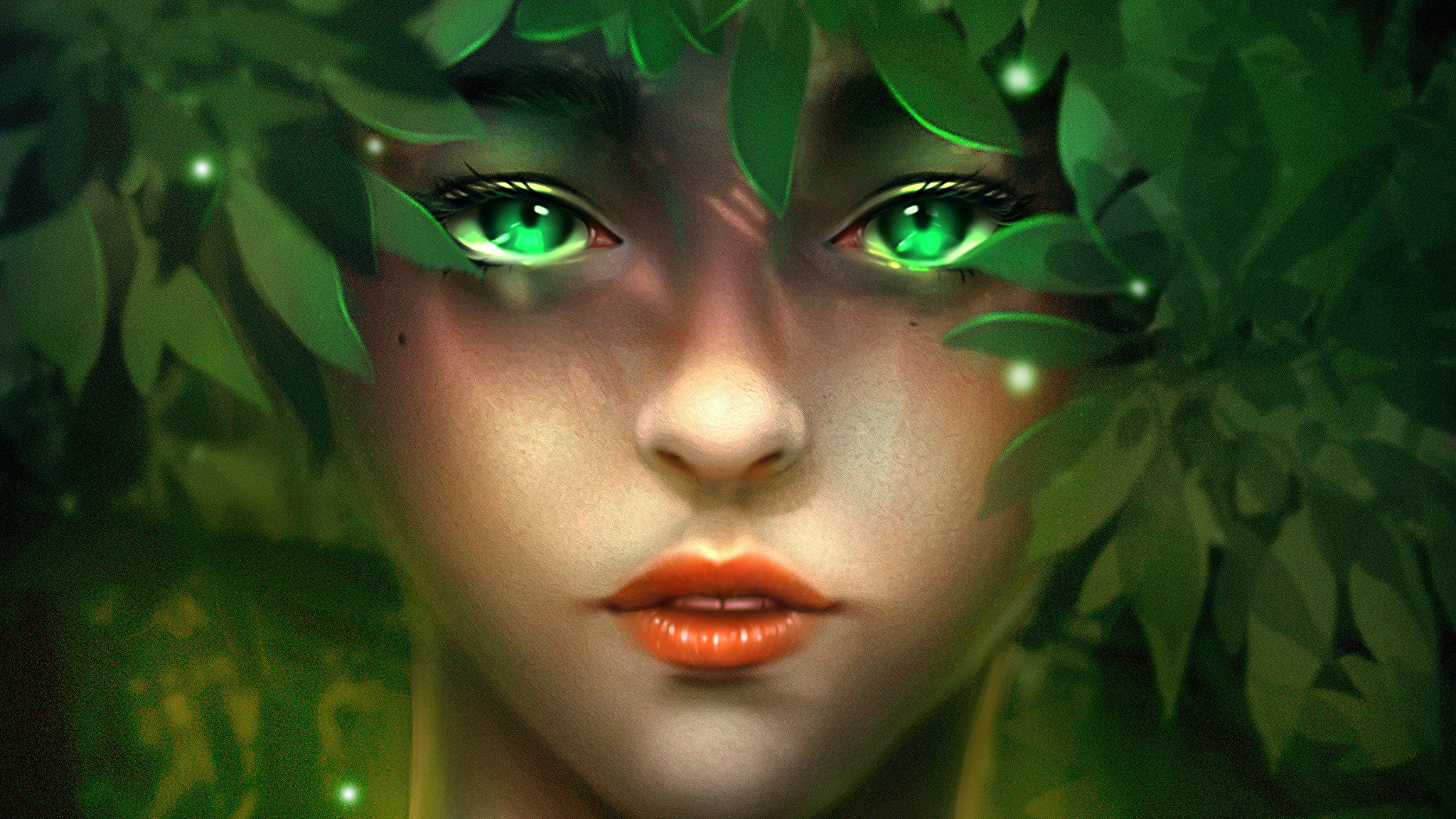 Зелёные глаза у девушек