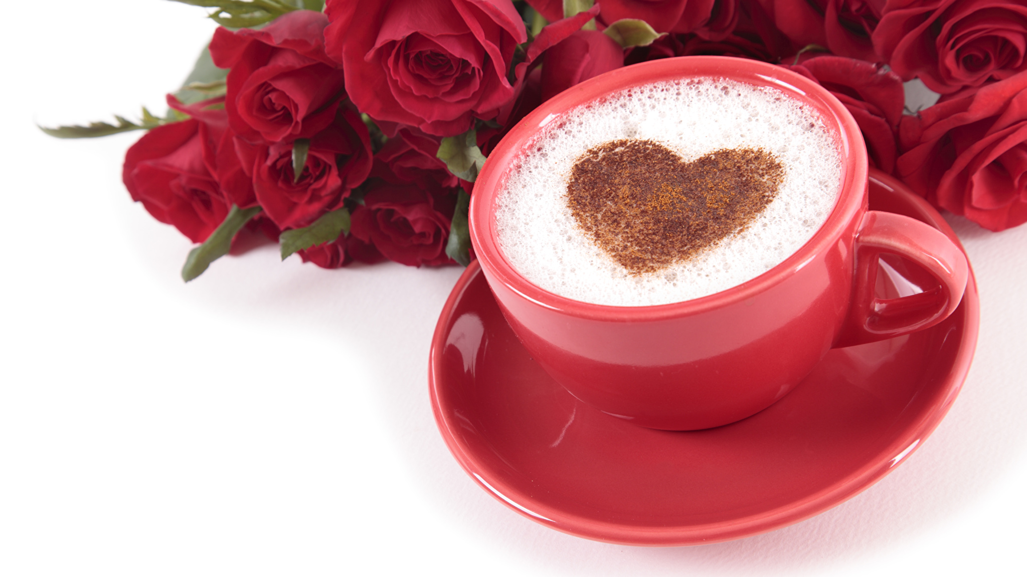Чашечка кофе с розой доброе утро