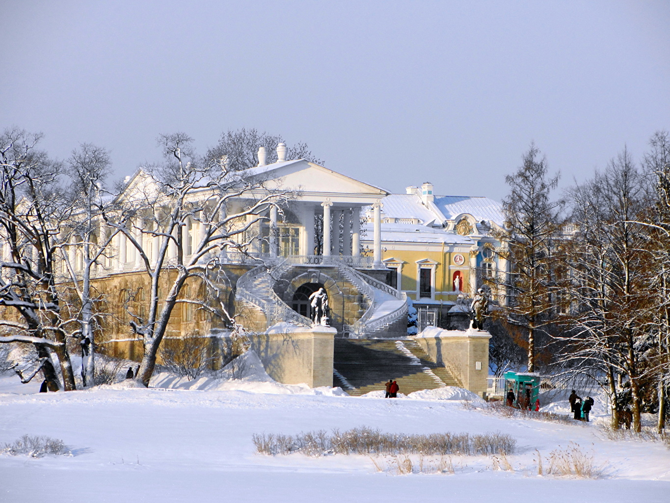 пушкин екатерининский парк зимой