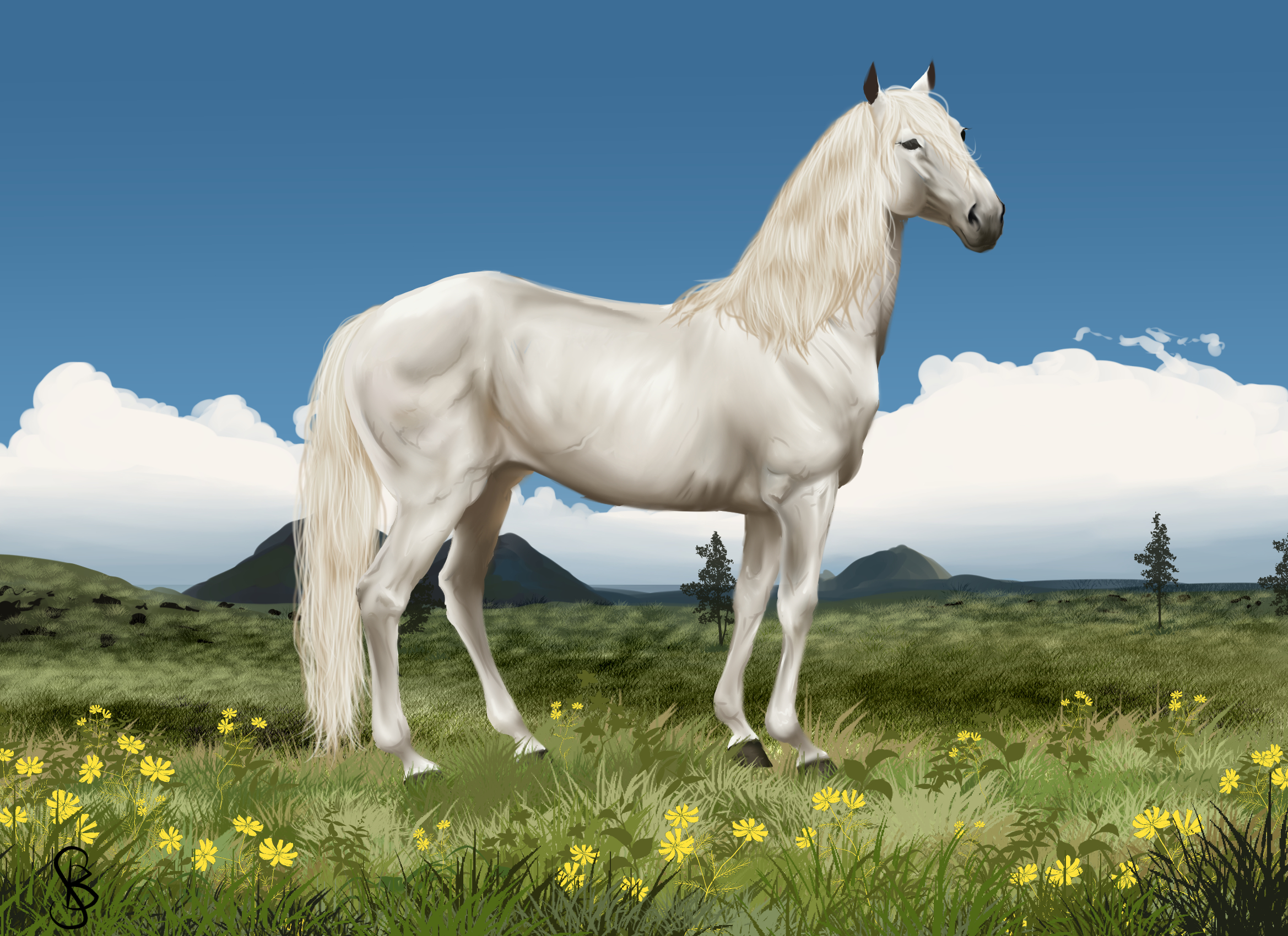 Лошадь белая для детей
