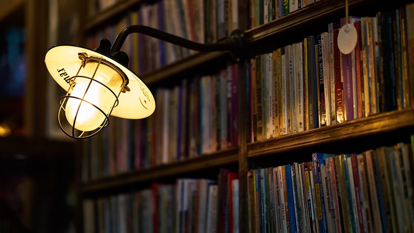 Фото библиотеке Книга Лампа 1366x768 Библиотека ламп книги лампы