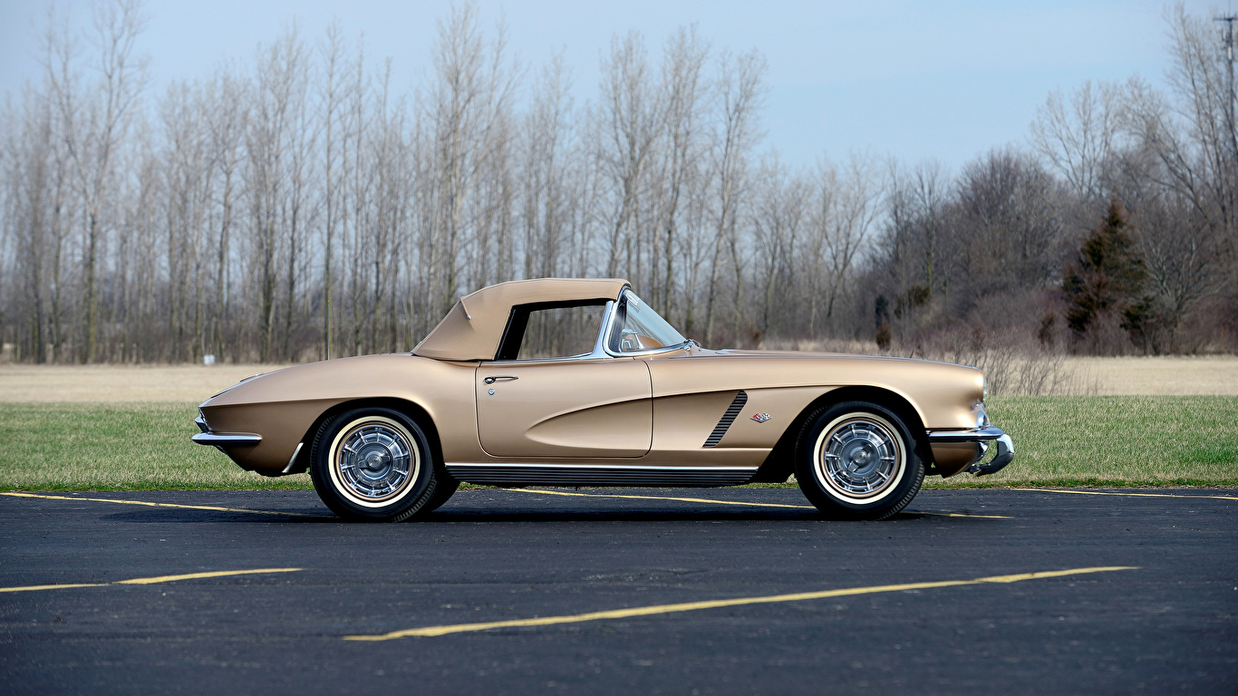 Картинки Шевроле 1962 Corvette GM Styling Show Car старинные авто Сбоку 1366x768 Chevrolet Ретро винтаж машина машины Автомобили автомобиль