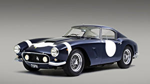 Обои Ferrari Старинные Pininfarina Цветной фон Синяя 1960-61 250 GT Berlinetta Passo Corto Competizione Автомобили