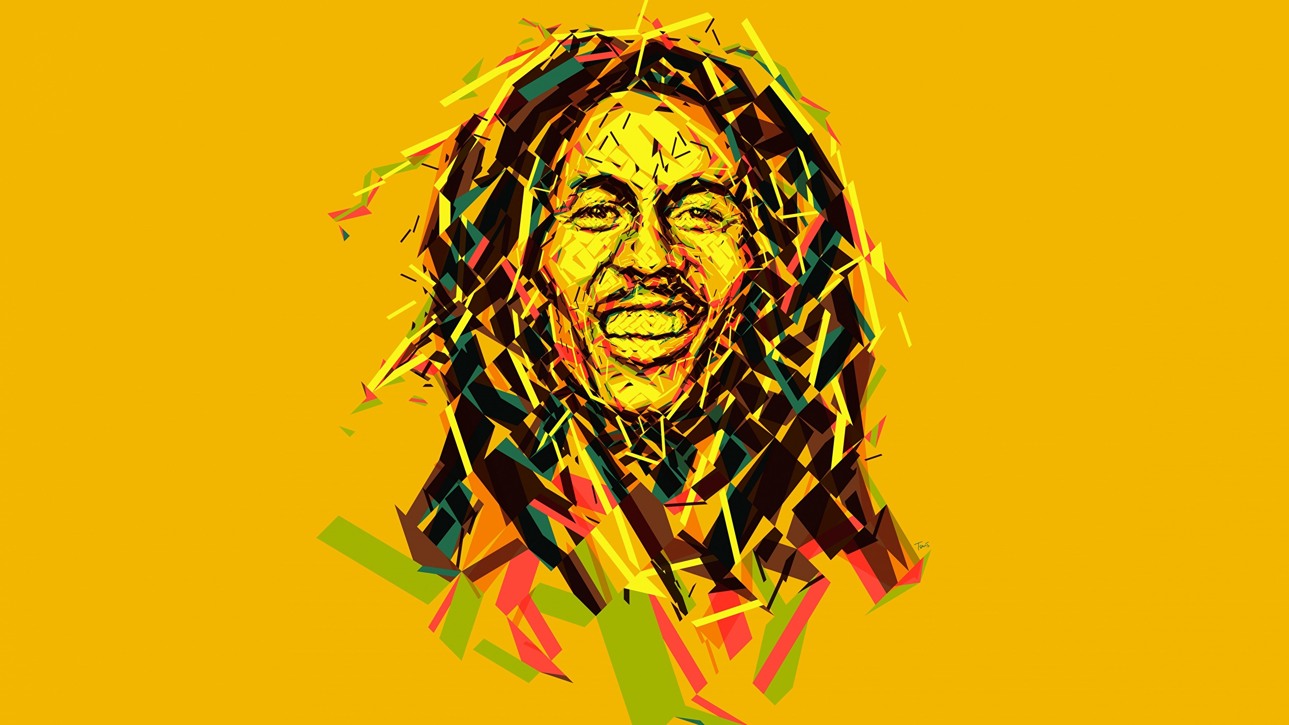 Bob Marley Векторная графика Цветной фон Знаменитости фото 2560x1440 обои к...