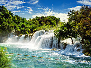 Картинки Хорватия Водопады Krka National Park Природа