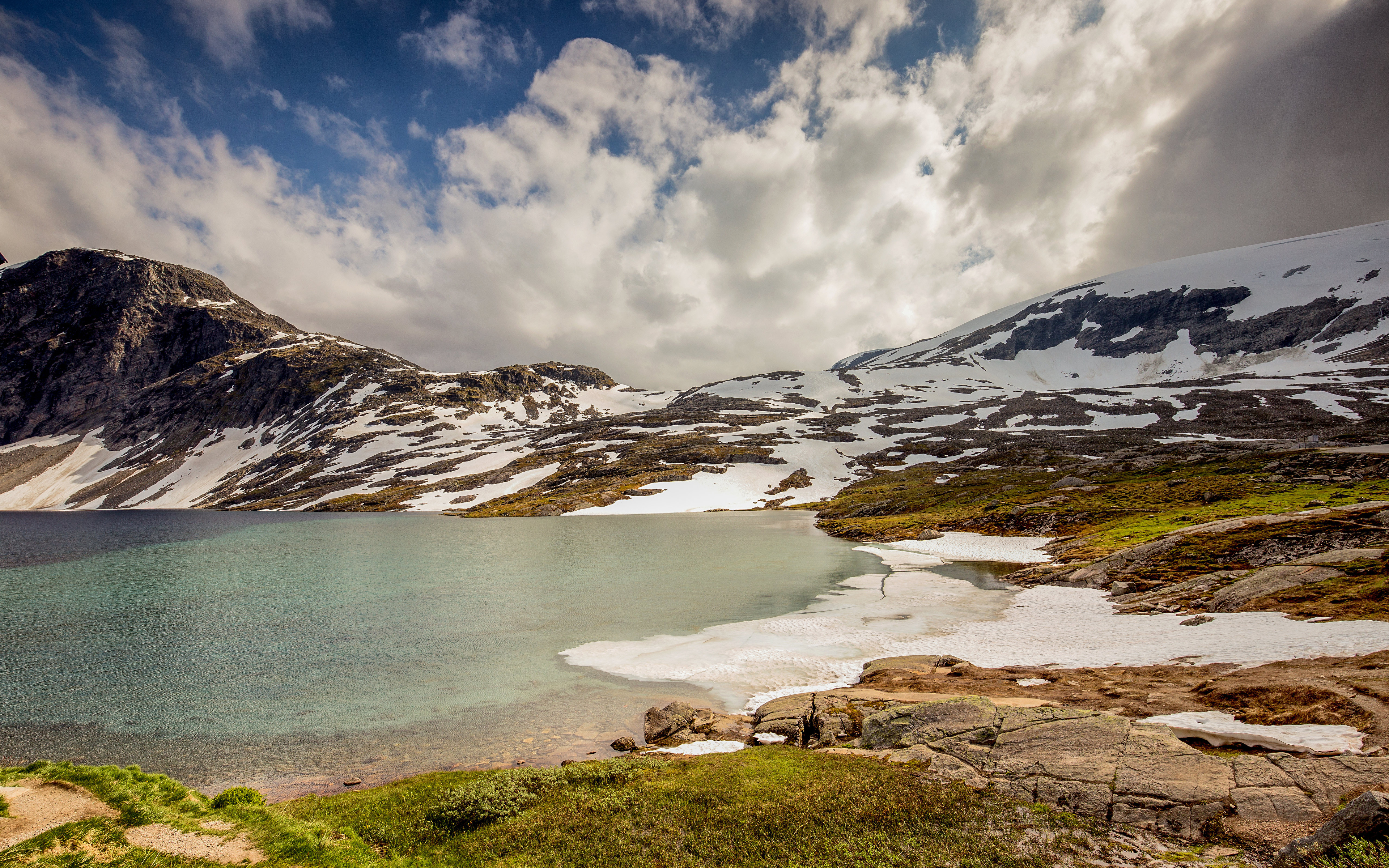 Обои для рабочего стола Норвегия Горы Природа Облака 3840x2400 гора облако облачно