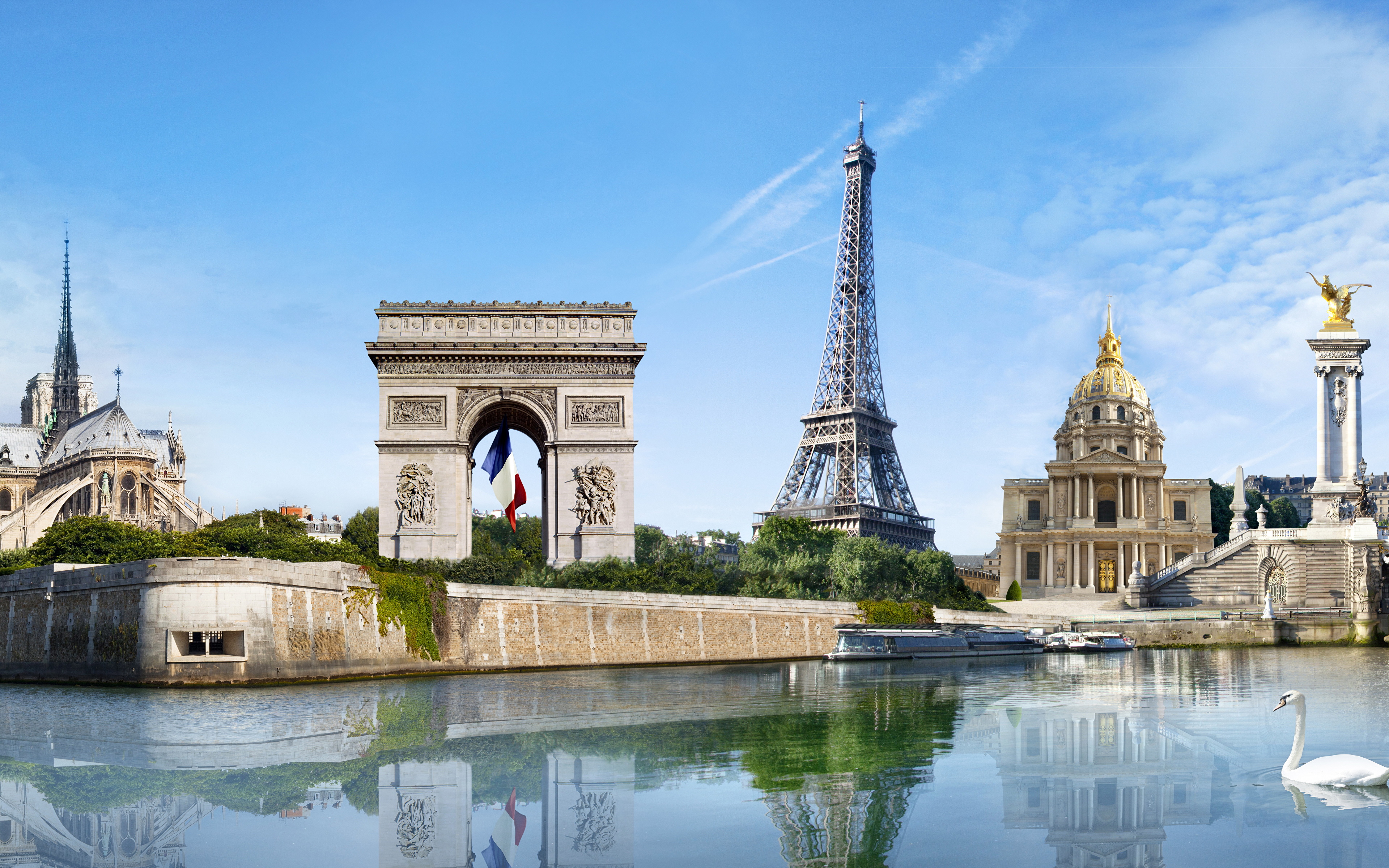 Эйфелева башня в Париже и Триумфальная арка