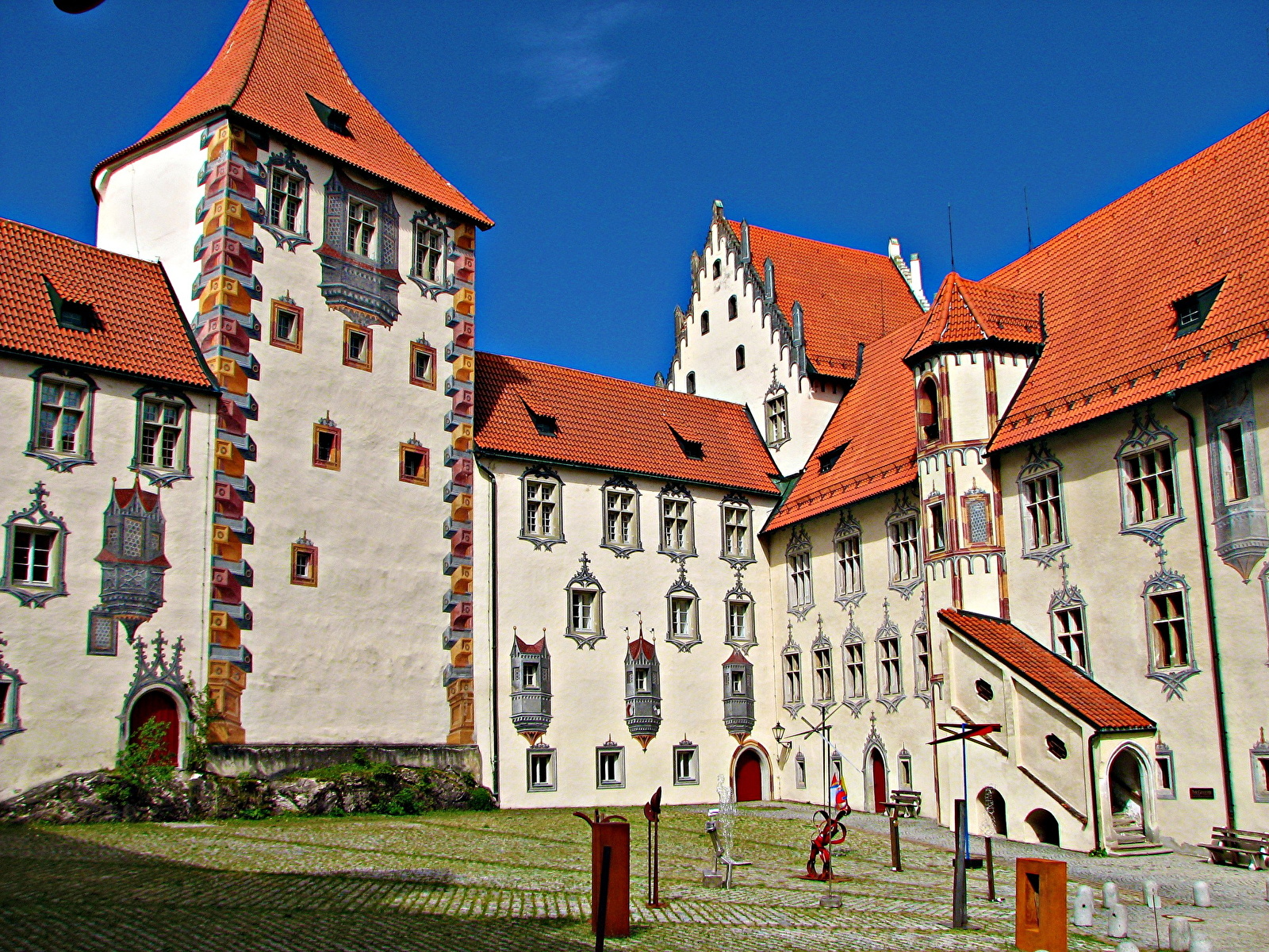 Фотографии Бавария Германия Füssen замок Дома Города 1600x1200 Замки город Здания
