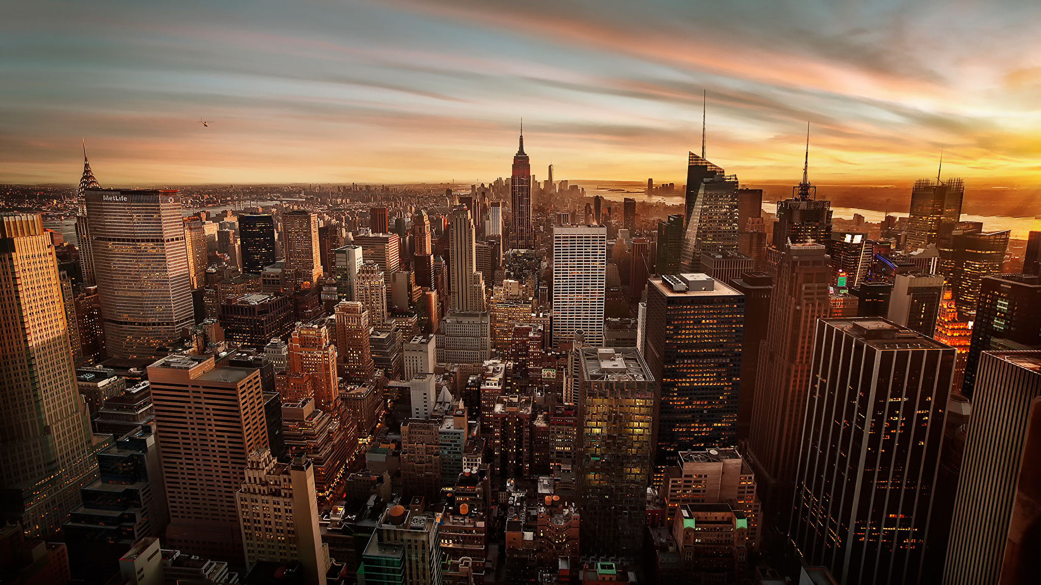Нью-Йорк Сити Манхэттен вид с земли
