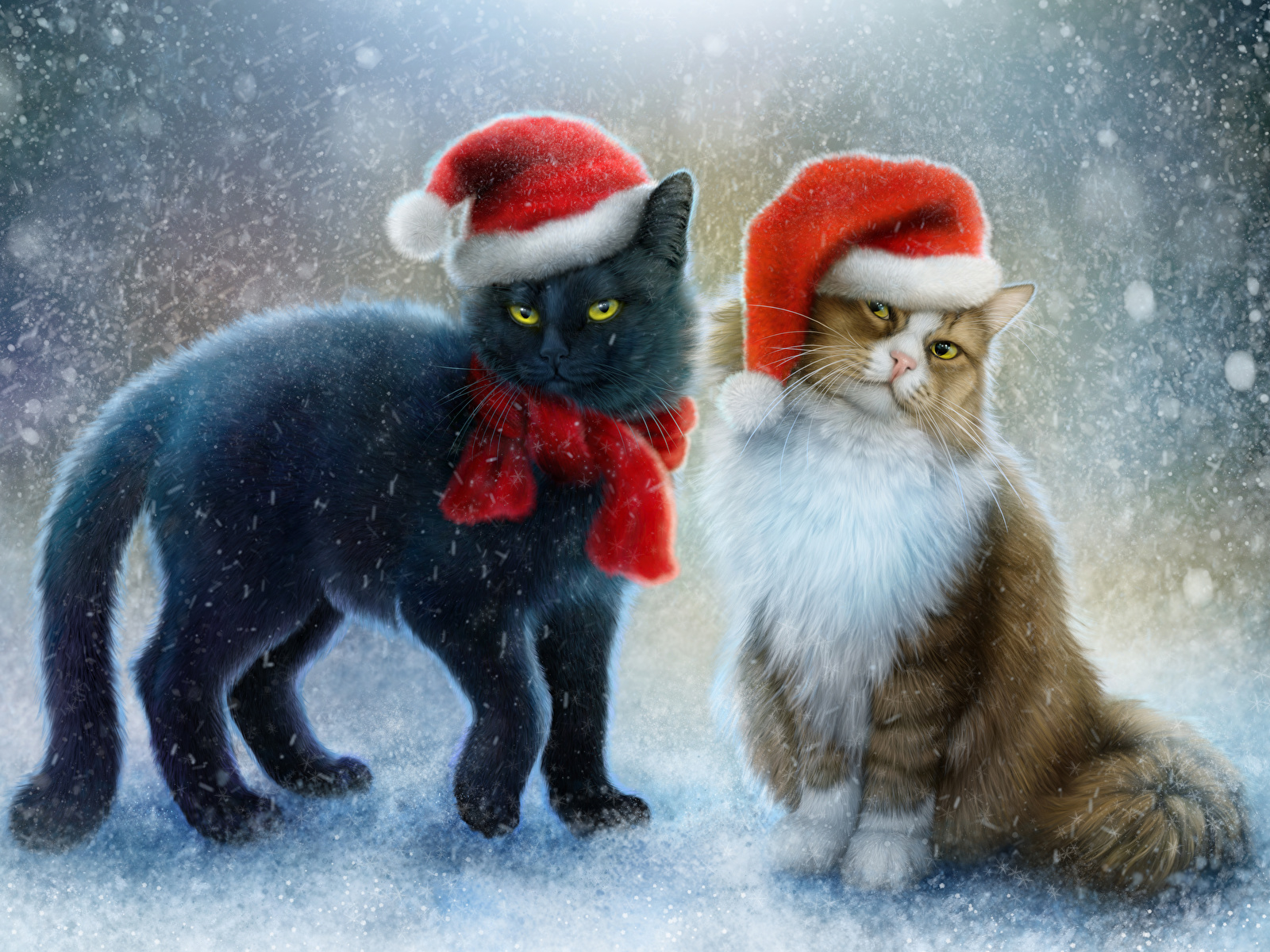 https://s1.1zoom.ru/b5050/194/Cats_Painting_Art_Christmas_Two_Winter_hat_Snow_518417_1600x1200.jpg