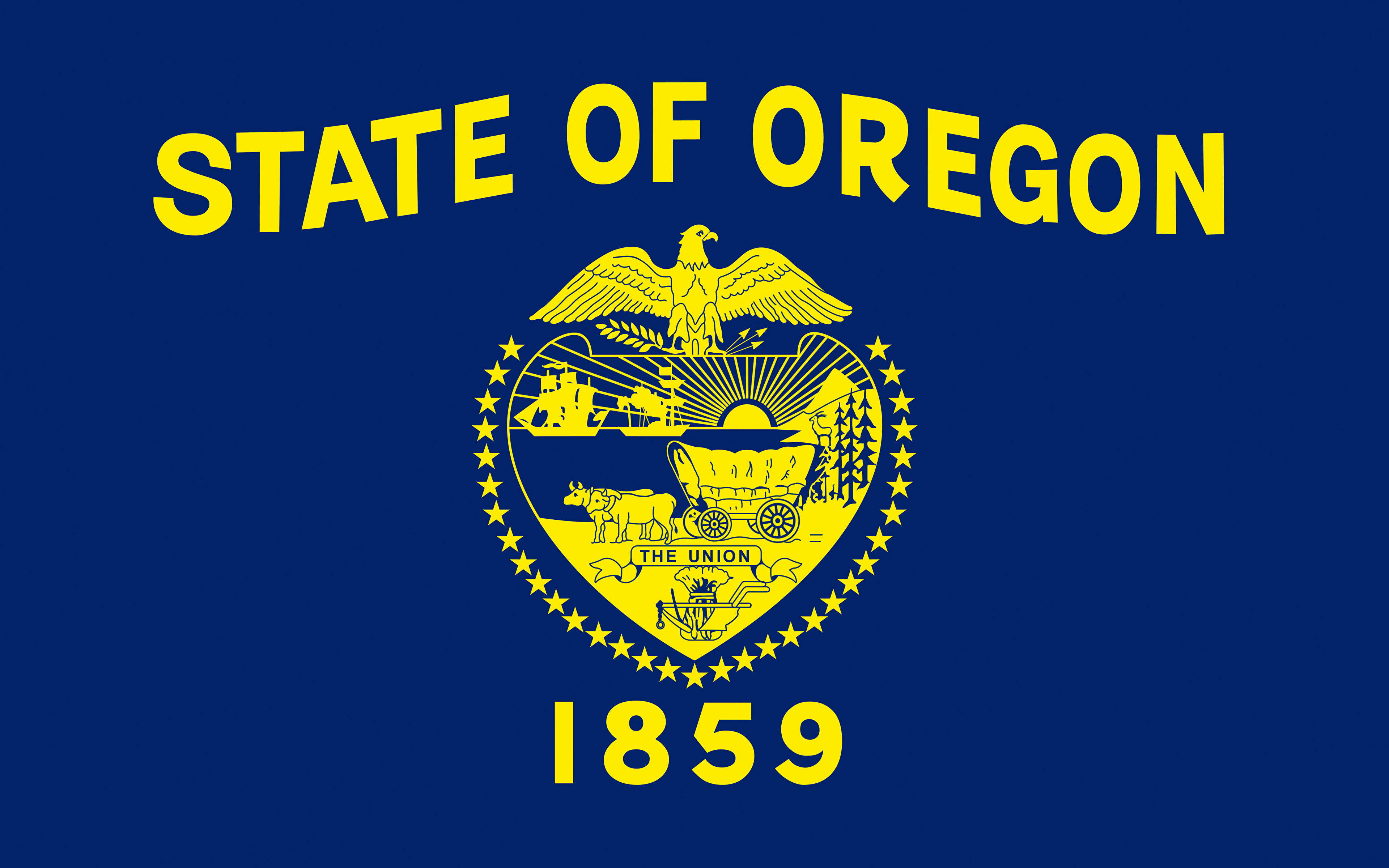 Девизы штатов. Флаг штата Орегон. Орегон штат США флаг. Герб штата Орегон. Флаг Орегона с двух сторон.