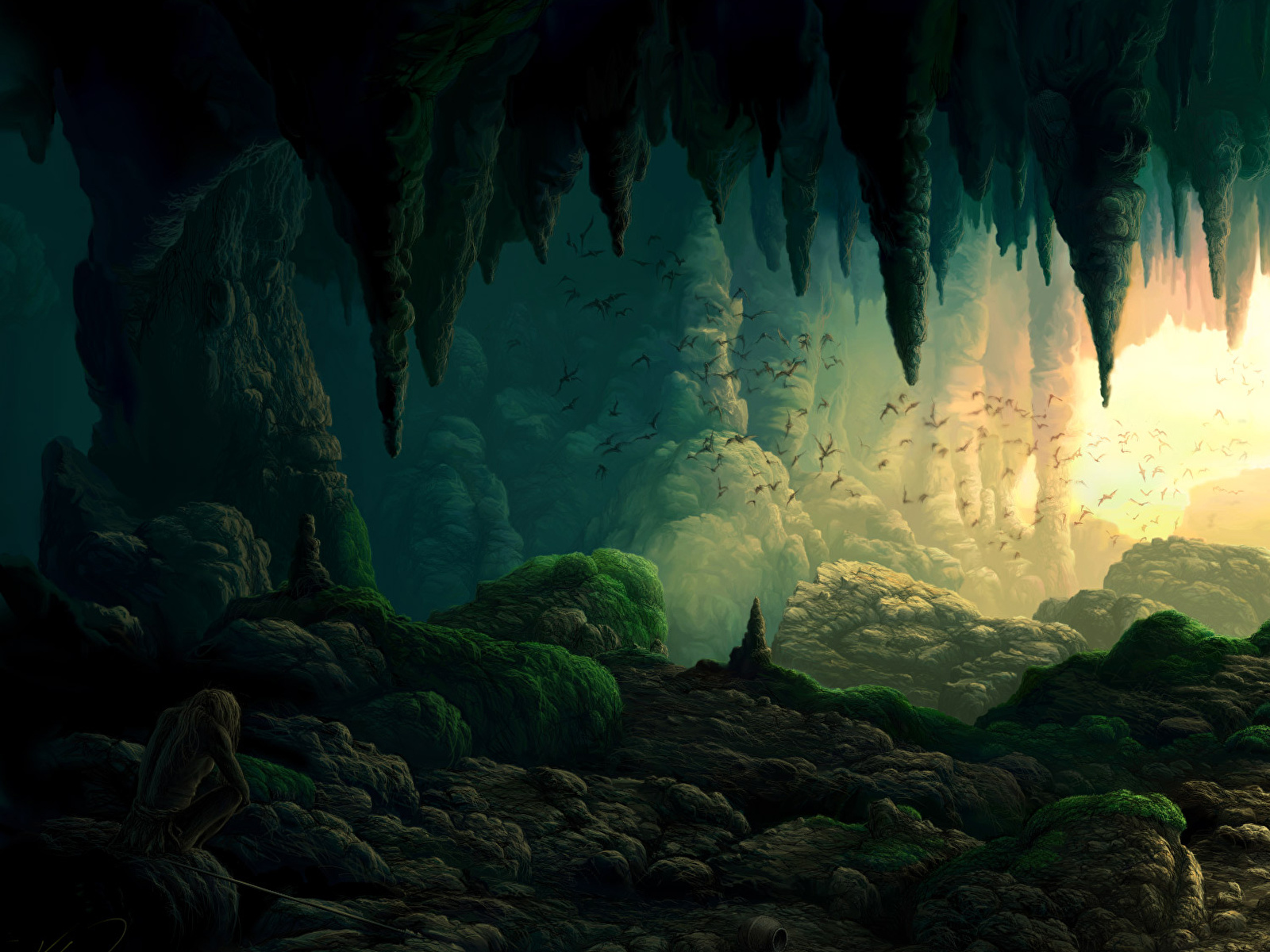 Фантастический мир Пещера Фэнтези фото 1600x1200 Фантастика, пещере, пещеры...