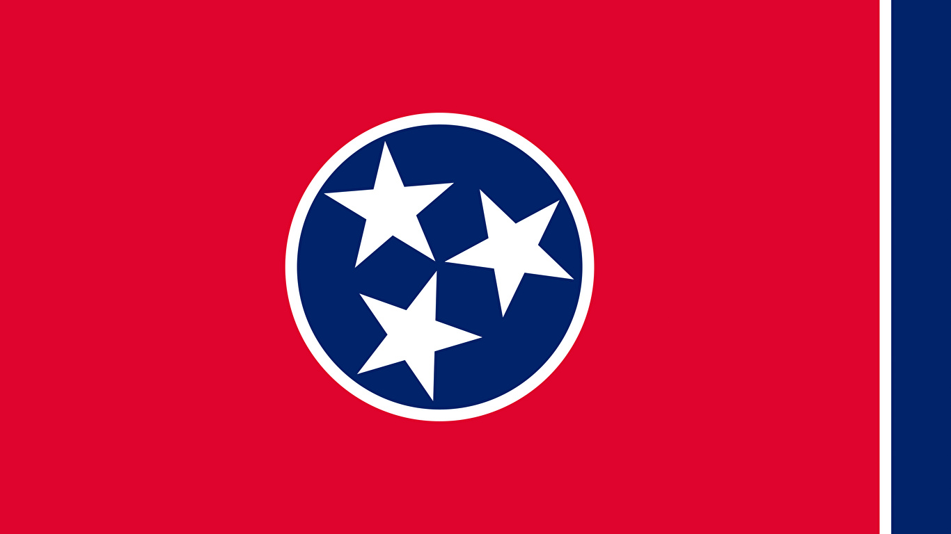 Фото америка Tennessee флага 1366x768 США штаты Флаг
