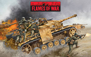 Обои для рабочего стола Flames of War Танк Солдаты Игры