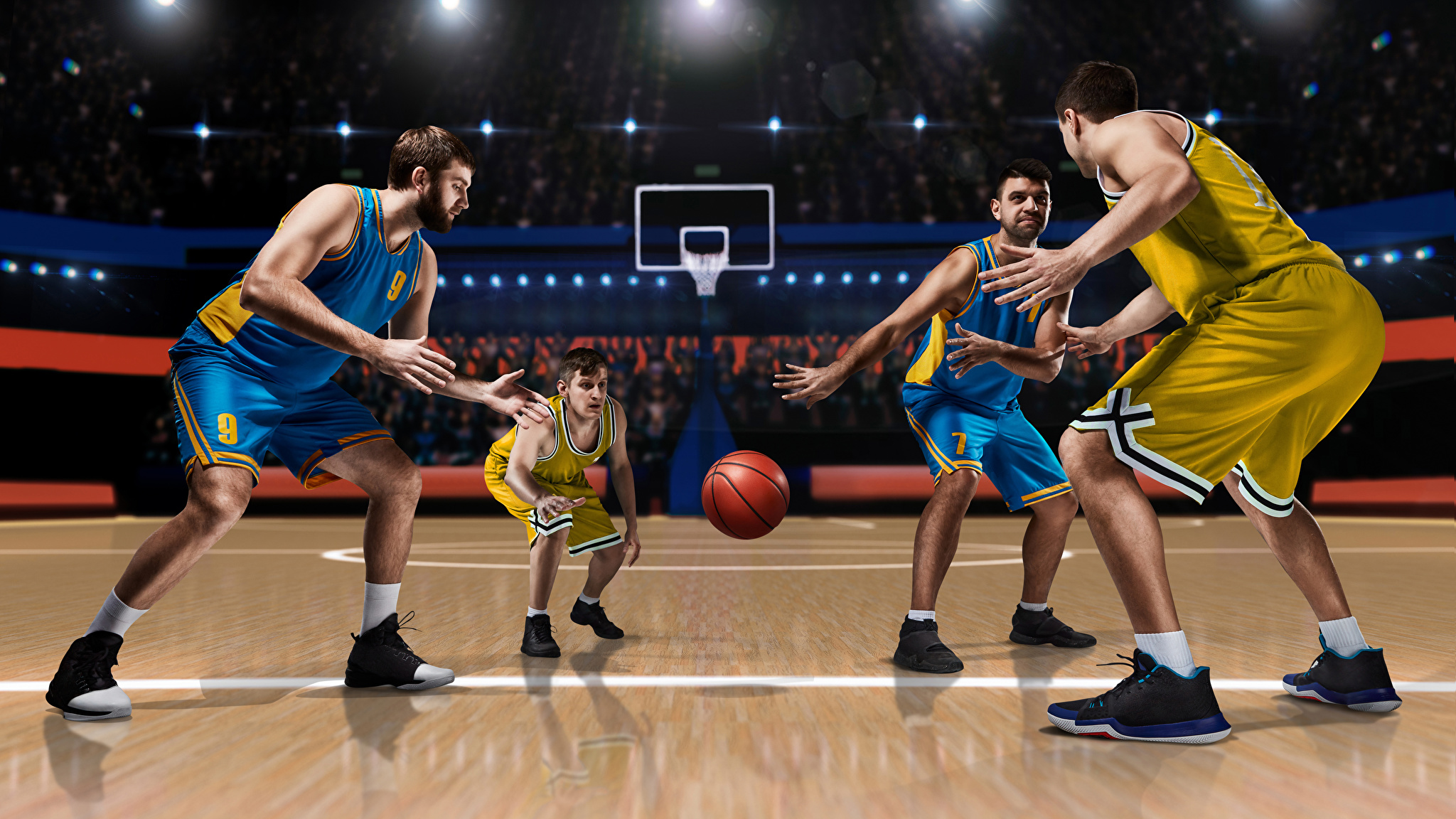 Фотографии Мужчины Баскетбол спортивный Мяч Униформа 2048x1152 мужчина Спор...