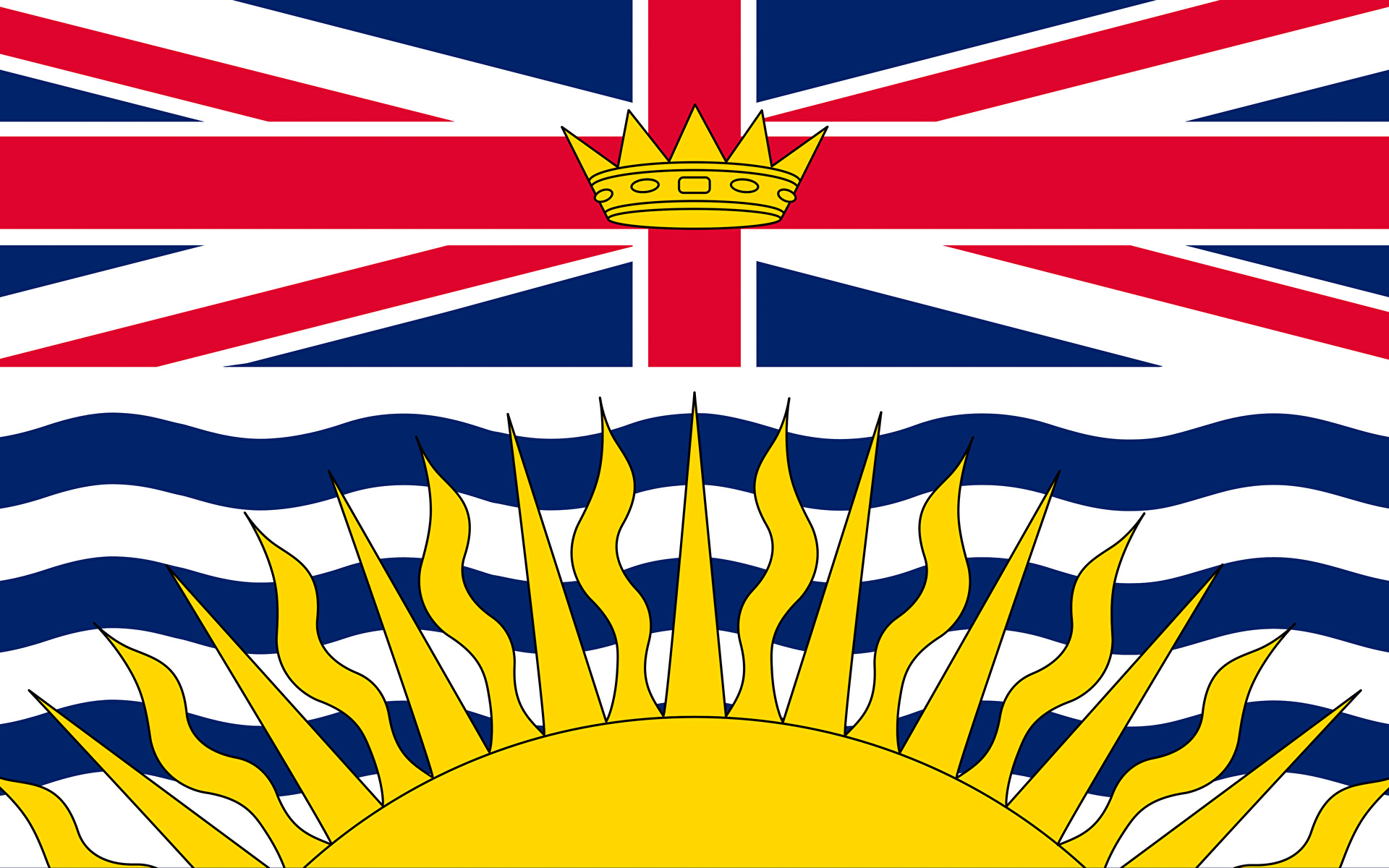Фотография Канада British Columbia флага 1920x1200 Флаг