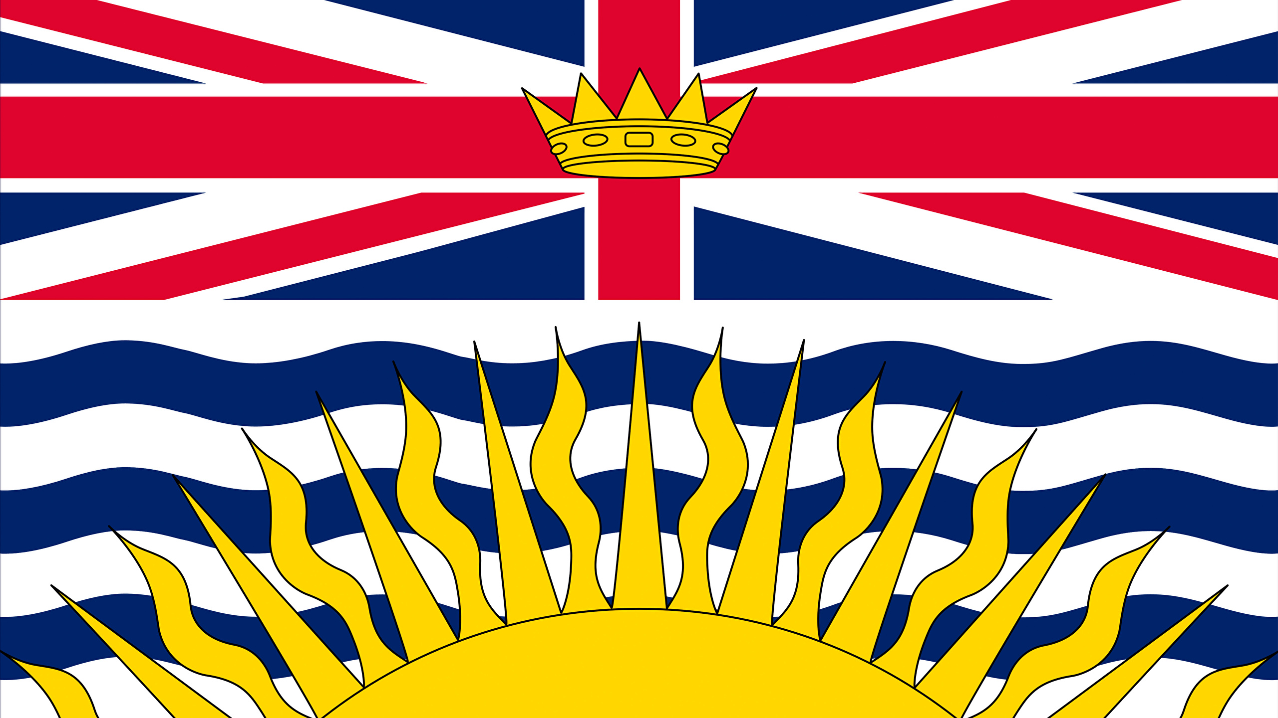 Фотография Канада British Columbia флага 2560x1440 Флаг