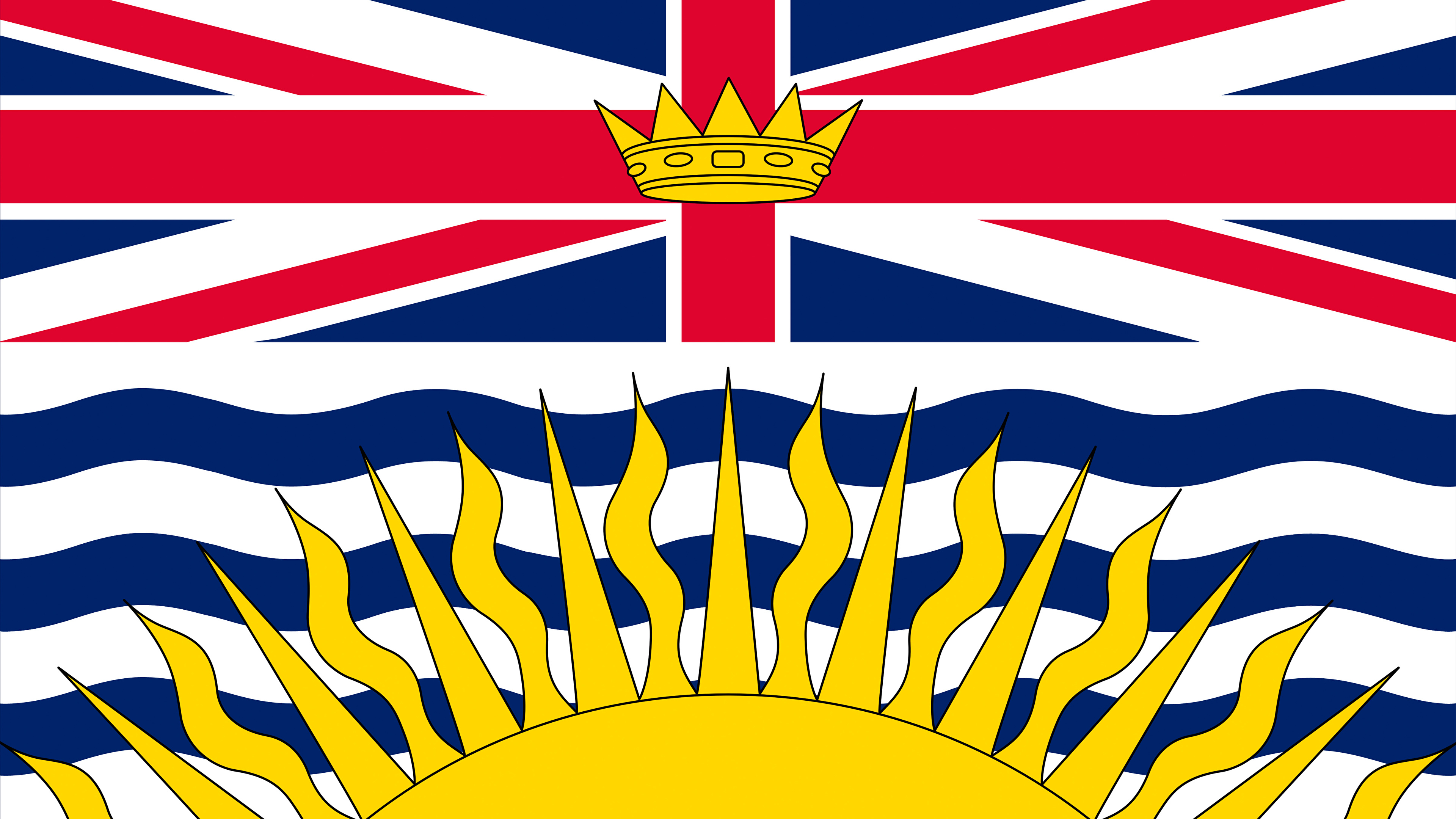 Фотография Канада British Columbia флага 3840x2160 Флаг