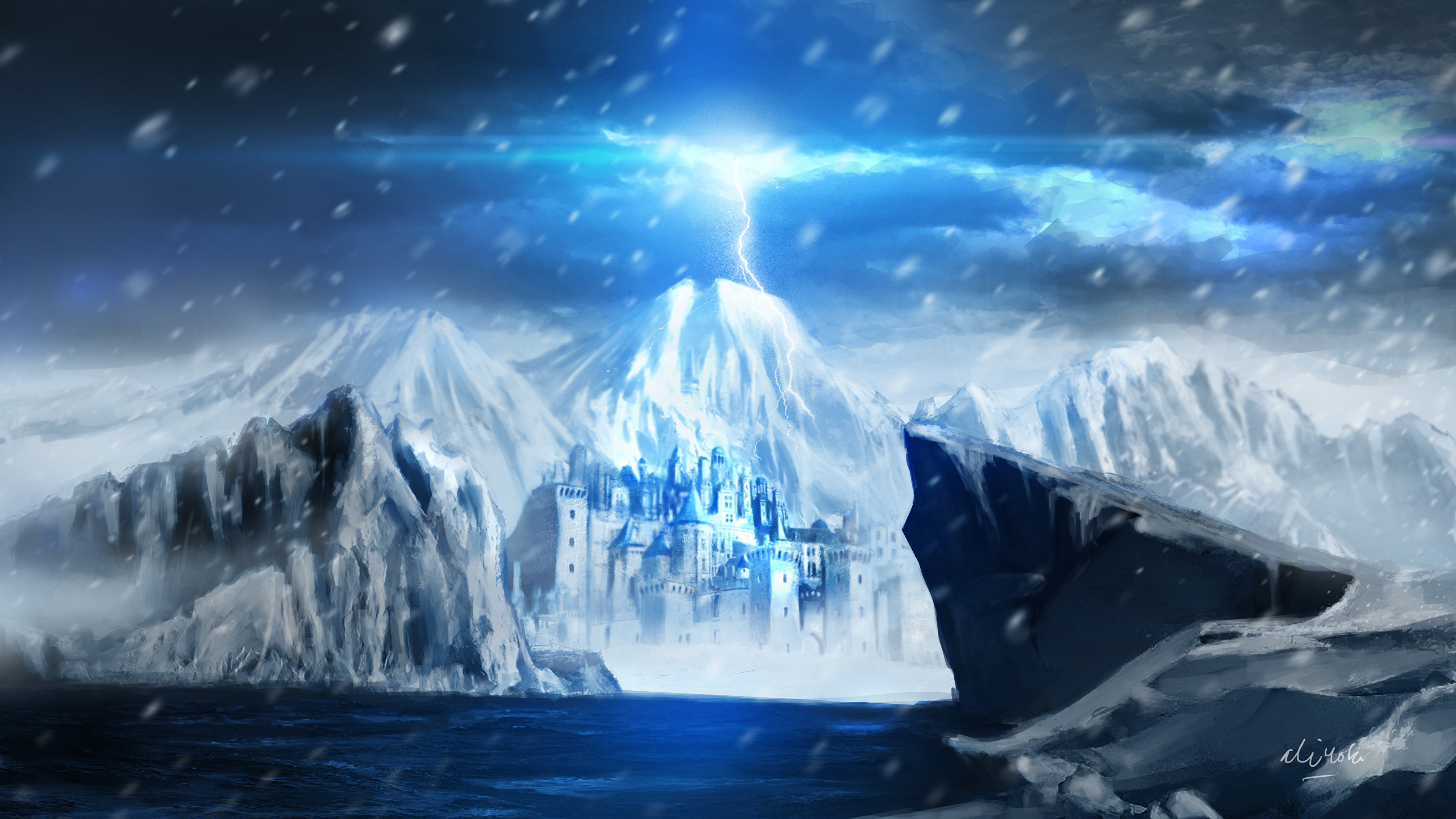ледяной замок небо освещение загрузить