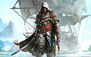 Фотография Assassin's Creed Assassin's Creed 4 Black Flag Воины Мужчина С саблей компьютерная игра