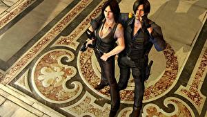 Картинки Resident Evil Resident Evil 6 Мужчины Helena Harper Leon S. Kennedy 3D_Графика Девушки