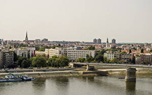 Обои Мост Здания Сербия Novi Sad