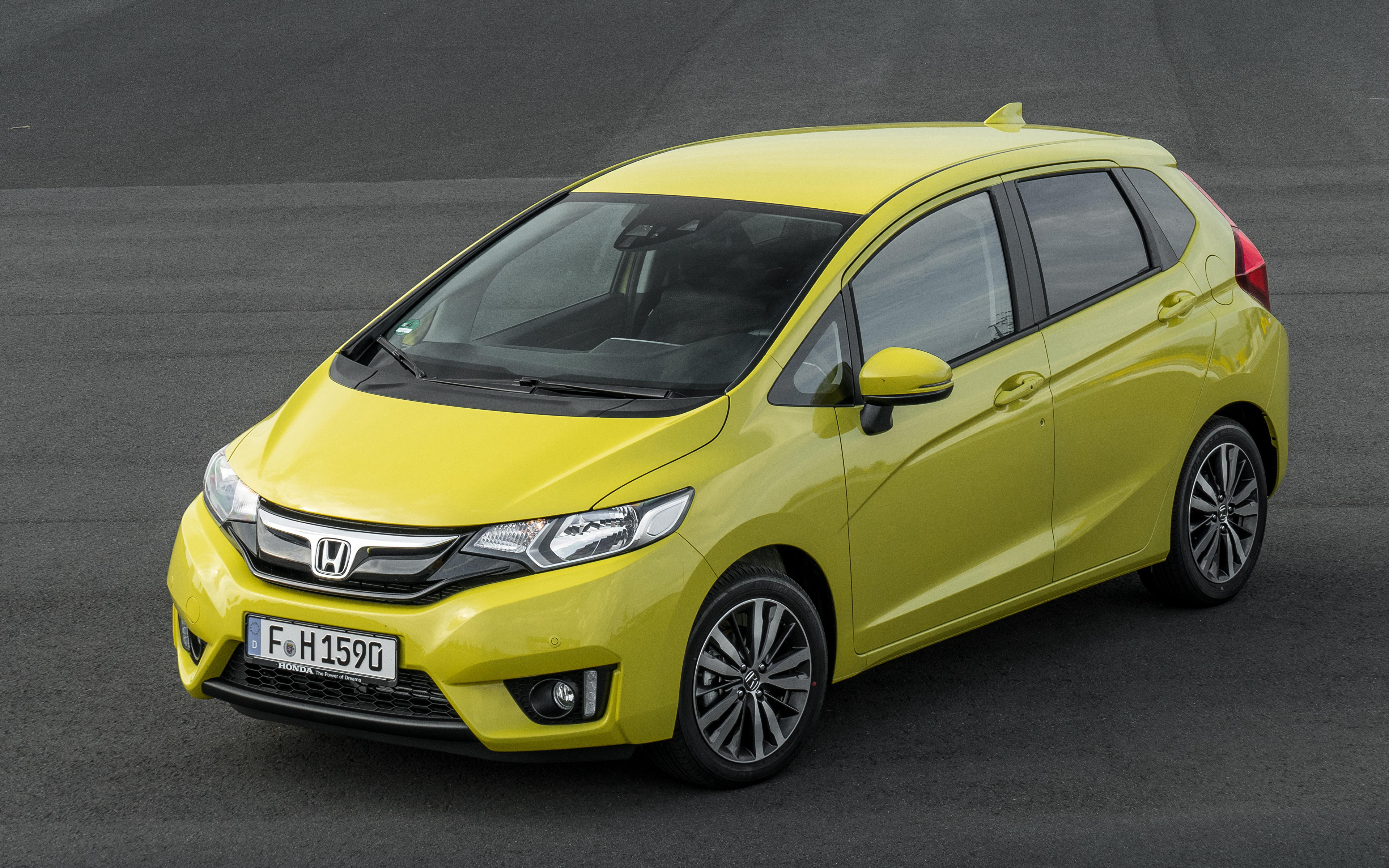 Картинка Honda 2015 Jazz желтые автомобиль 3840x2400