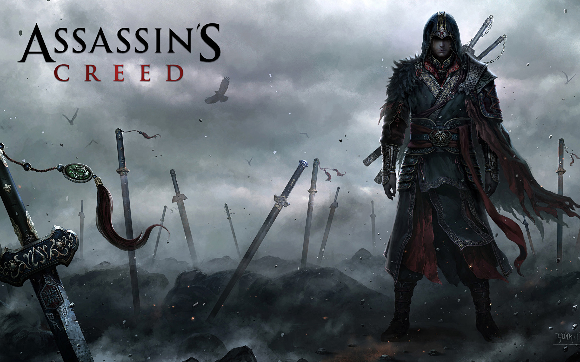 Фотография Assassin's Creed меч воины Мужчины Фэнтези компьютерная игра 1920x1200 Мечи меча с мечом воин мужчина Воители Фантастика Игры