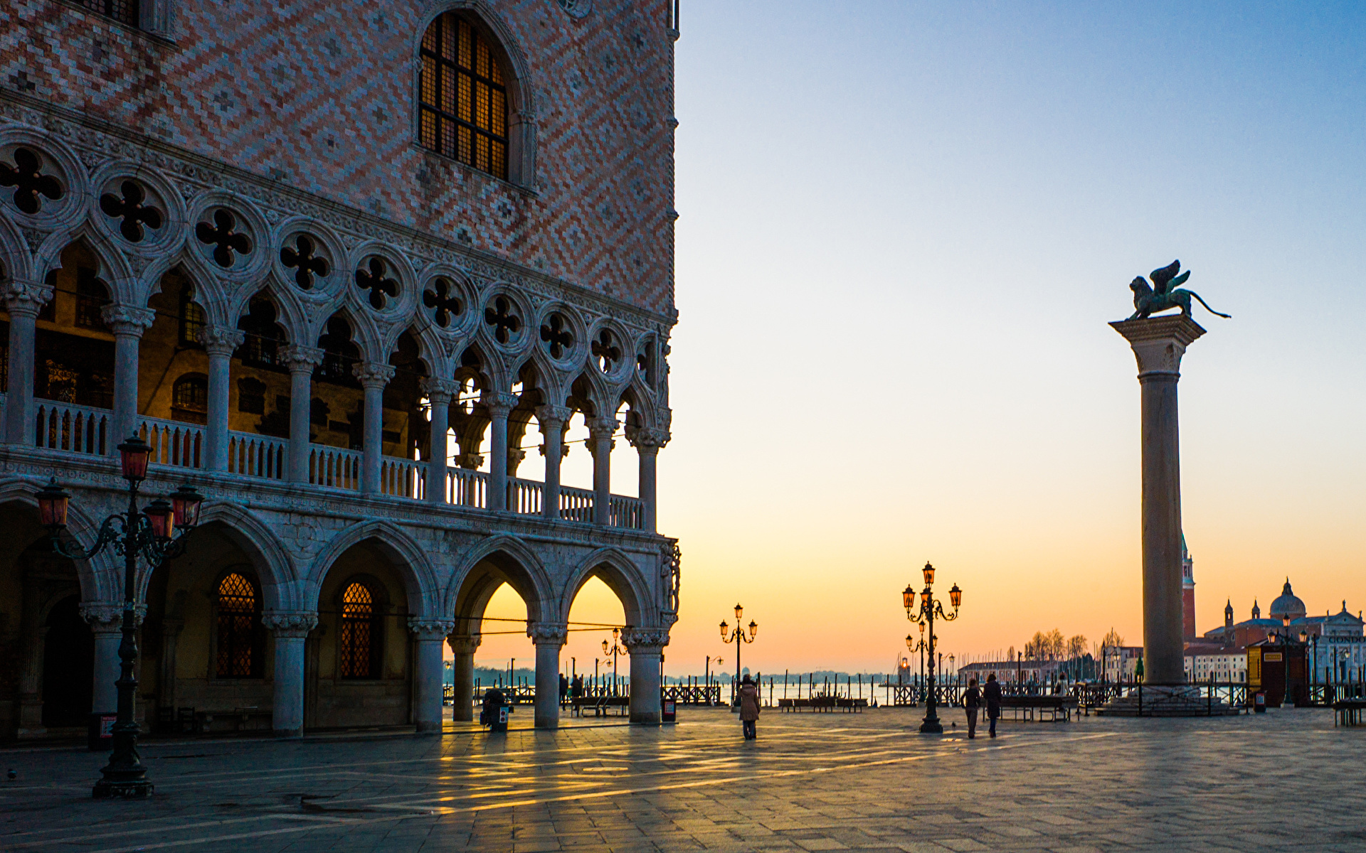 страны архитекура солнце площадь сан марко Италия Венеция скачать