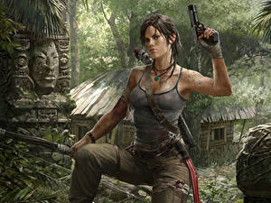 Фото Tomb Raider Tomb Raider 2013 Воин Лара Крофт Майка компьютерная игра Девушки