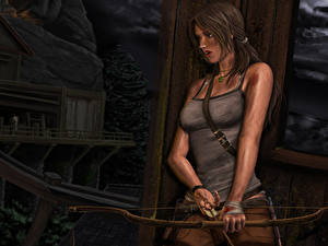 Картинка Tomb Raider Tomb Raider 2013 Лучники Лара Крофт Майке Игры Девушки