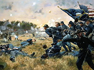 Картинки Живопись Солдат Война Don Troiani,  Gettysburg, Pennsylvania, July 2, 1863