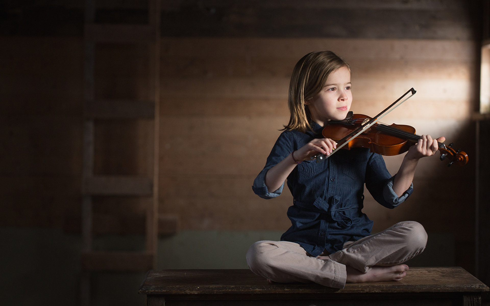 Картинка Девочки Скрипки Дети 1920x1200 девочка скрипка ребёнок