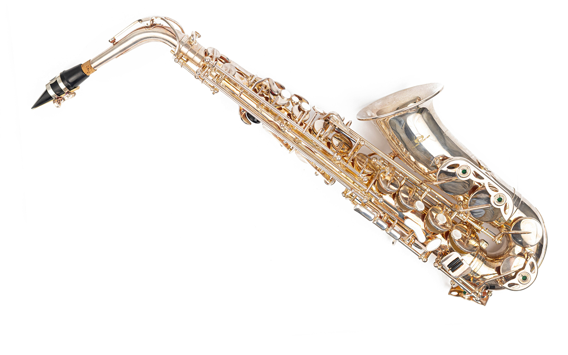 Картинки saxophone Музыка Белый фон Музыкальные инструменты 1920x1200 белом фоне белым фоном
