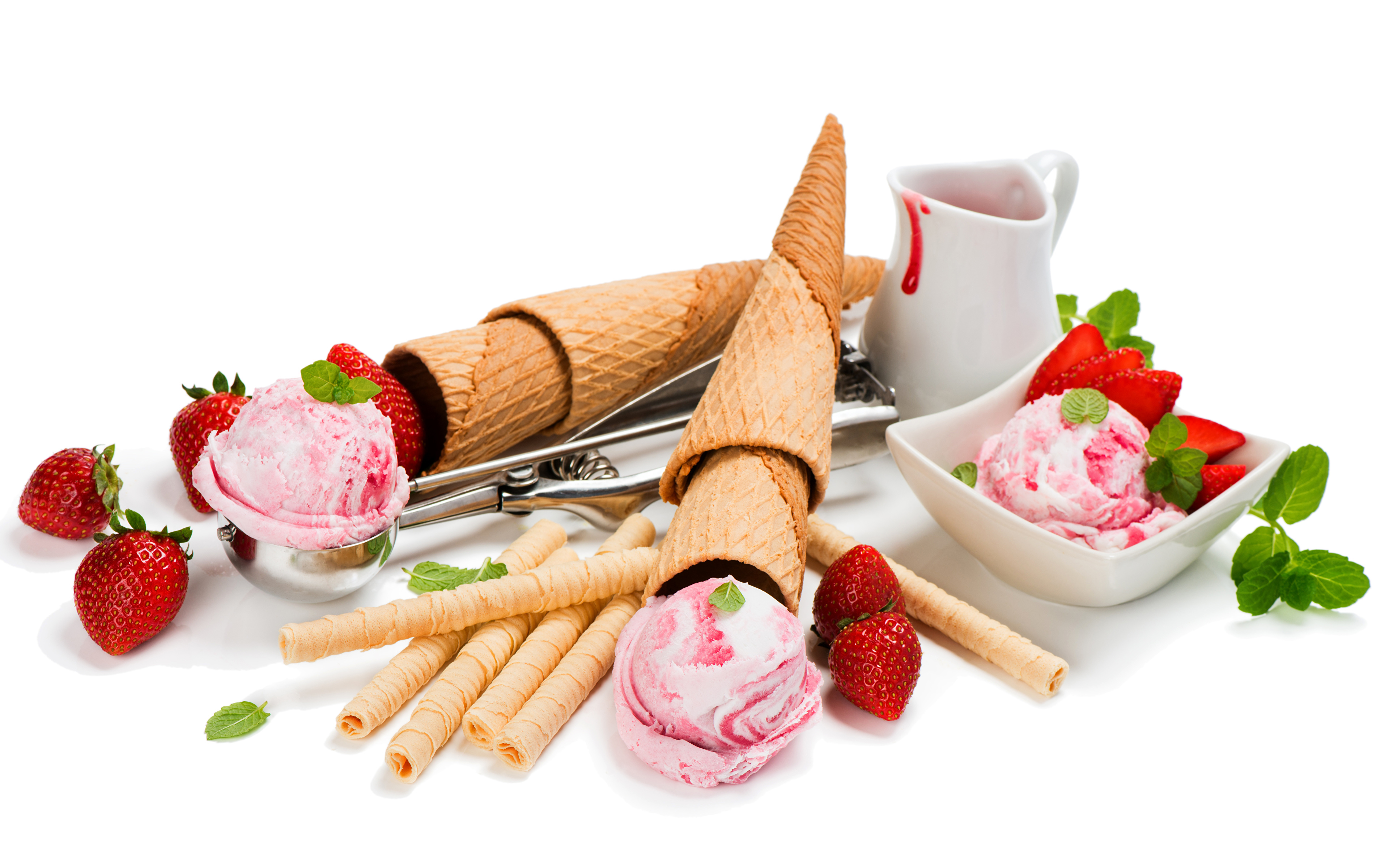 мороженое клубника шарики ice cream strawberry balls скачать