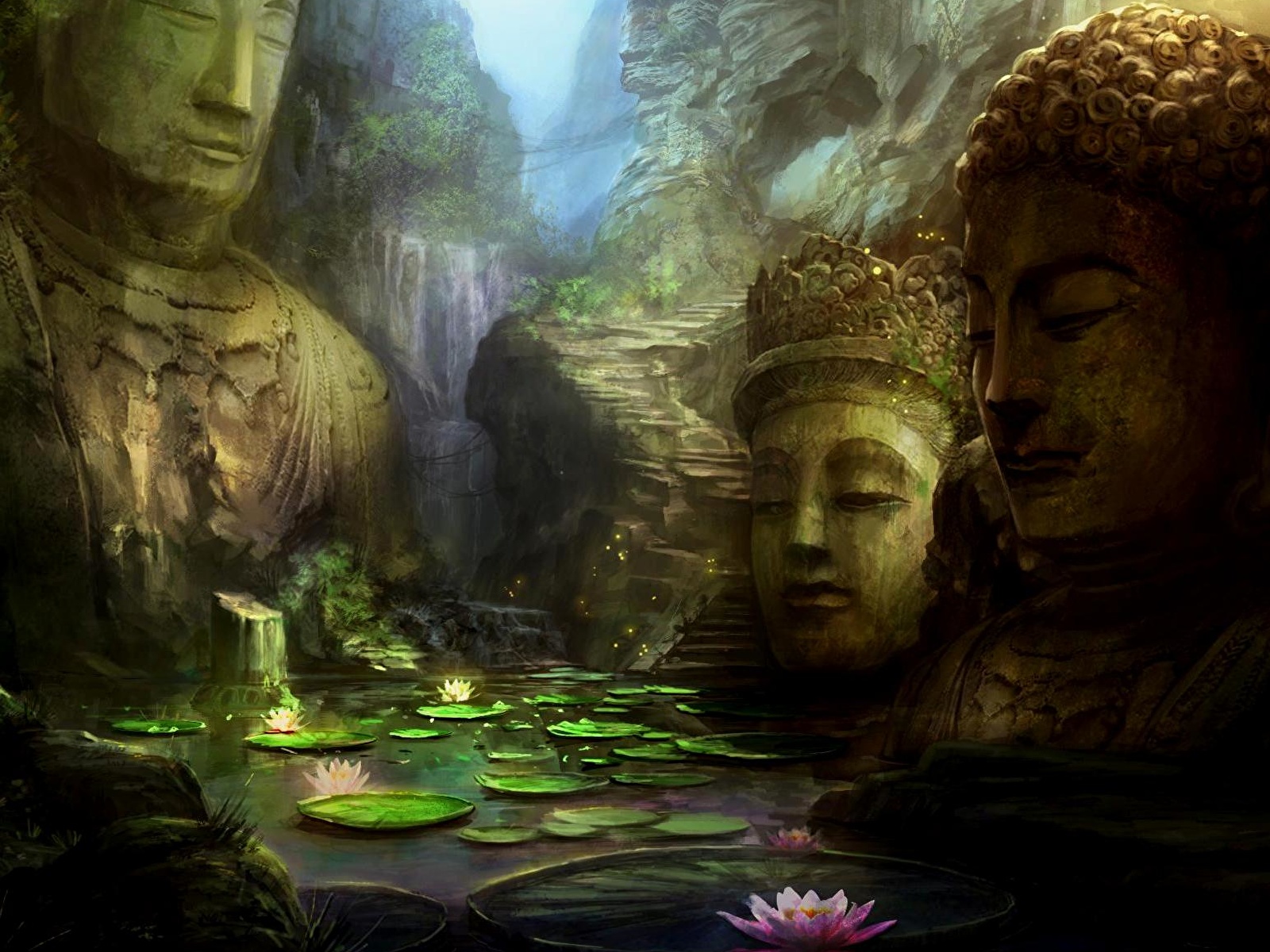 Абу мистический. Фэнтези буддизм. Будда фэнтези. Фэнтези дзен. Медитация в пещере.