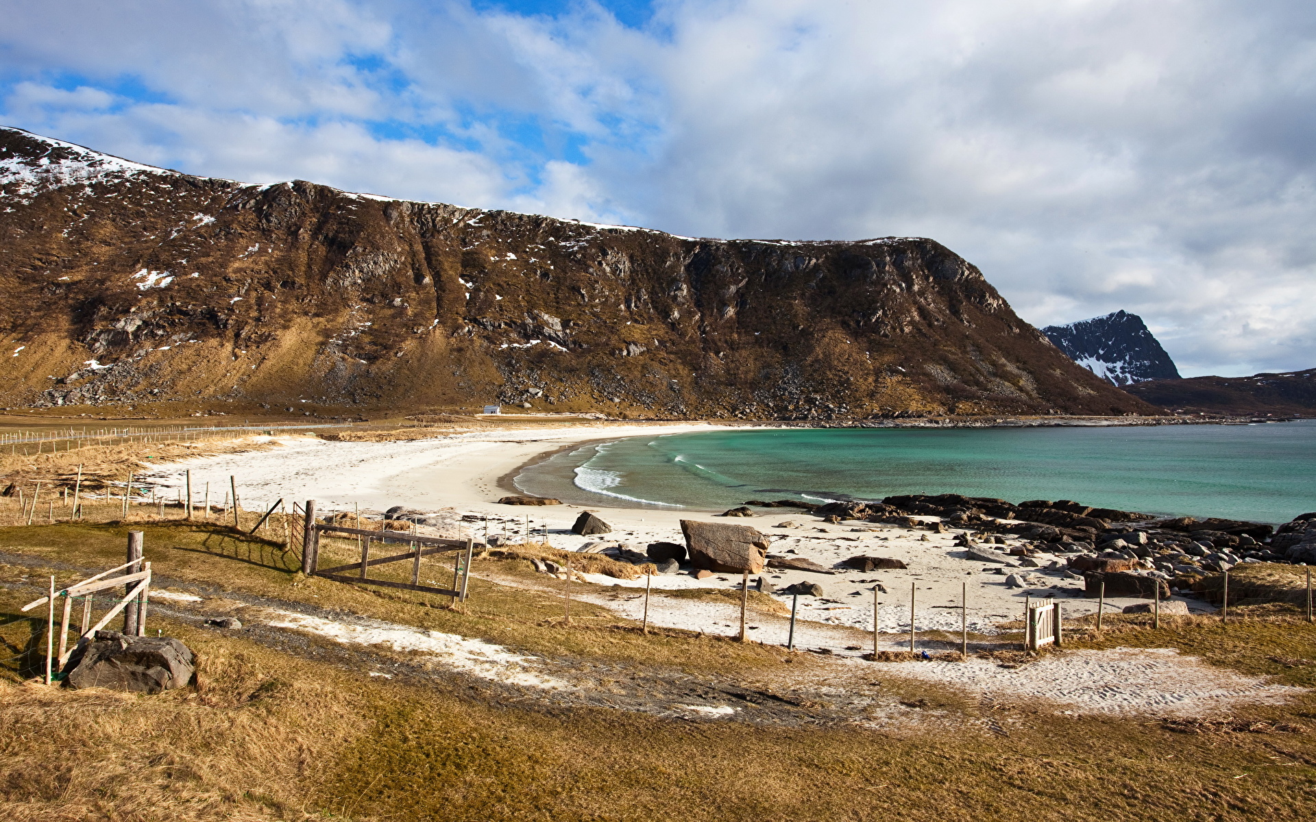Картинки Лофотенские острова Норвегия Природа Побережье 1920x1200 берег