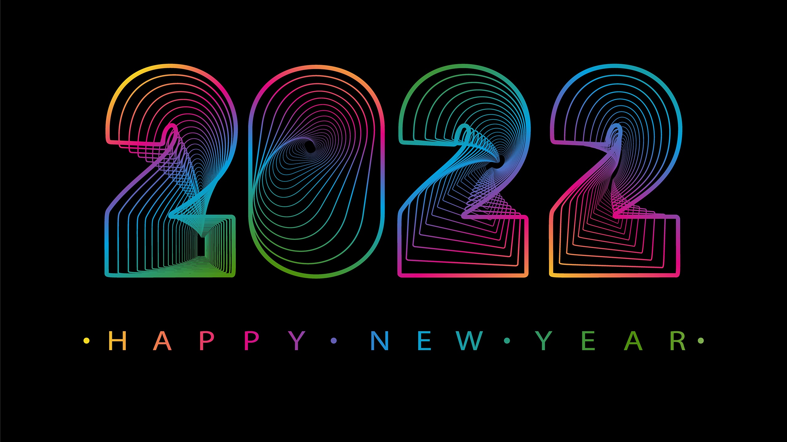 Фото 2022 Рождество Английский слова Черный фон 2560x1440 Новый год английская инглийские текст Слово - Надпись на черном фоне