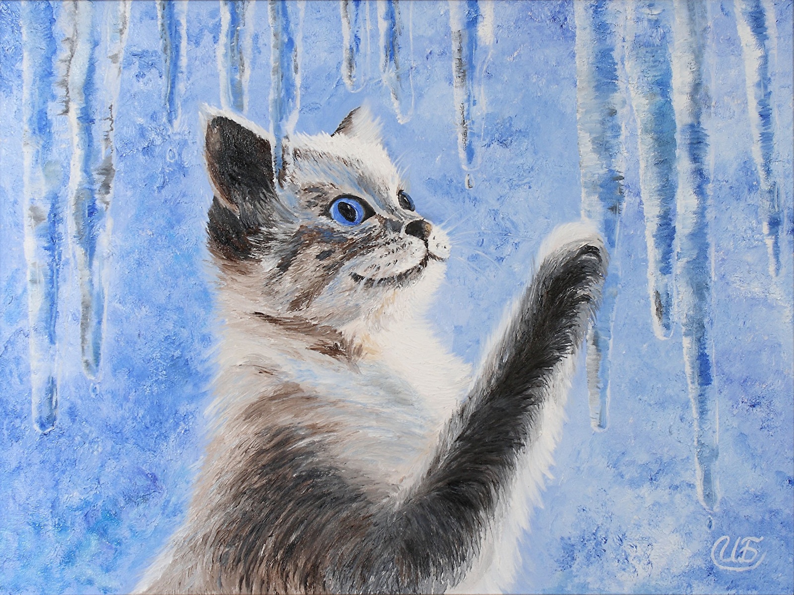Картинка кот Животные Рисованные 1600x1200 коты кошка Кошки животное