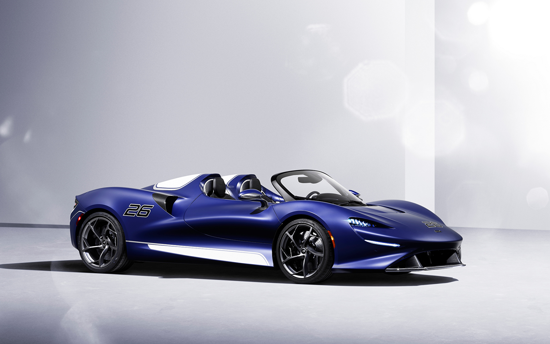 Фото McLaren Elva Windscreen Version, (North America), 2021 Родстер синие машины Металлик 1920x1200 Макларен синяя Синий синих авто машина Автомобили автомобиль