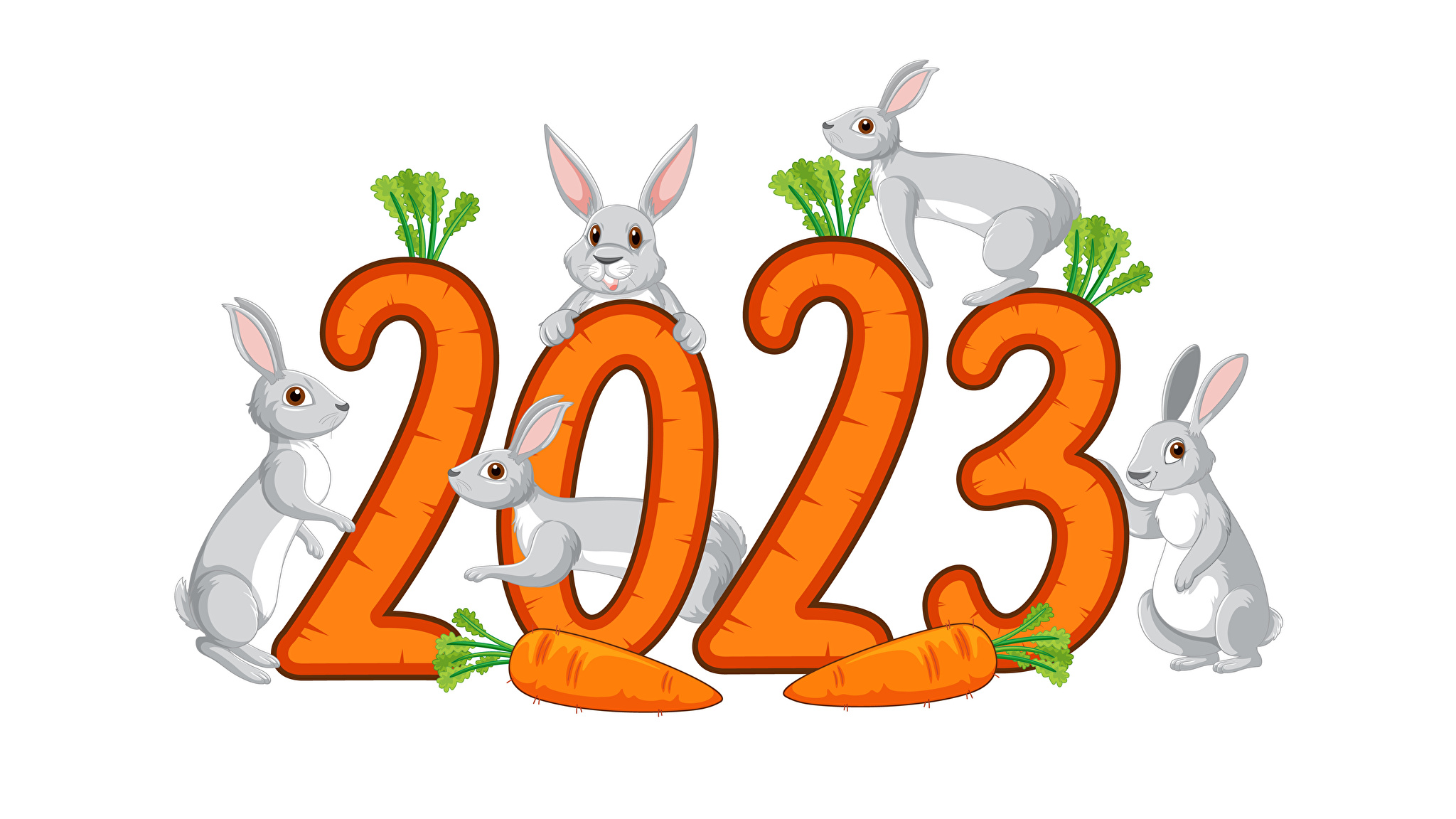 новогодние картинки с символом 2023 года