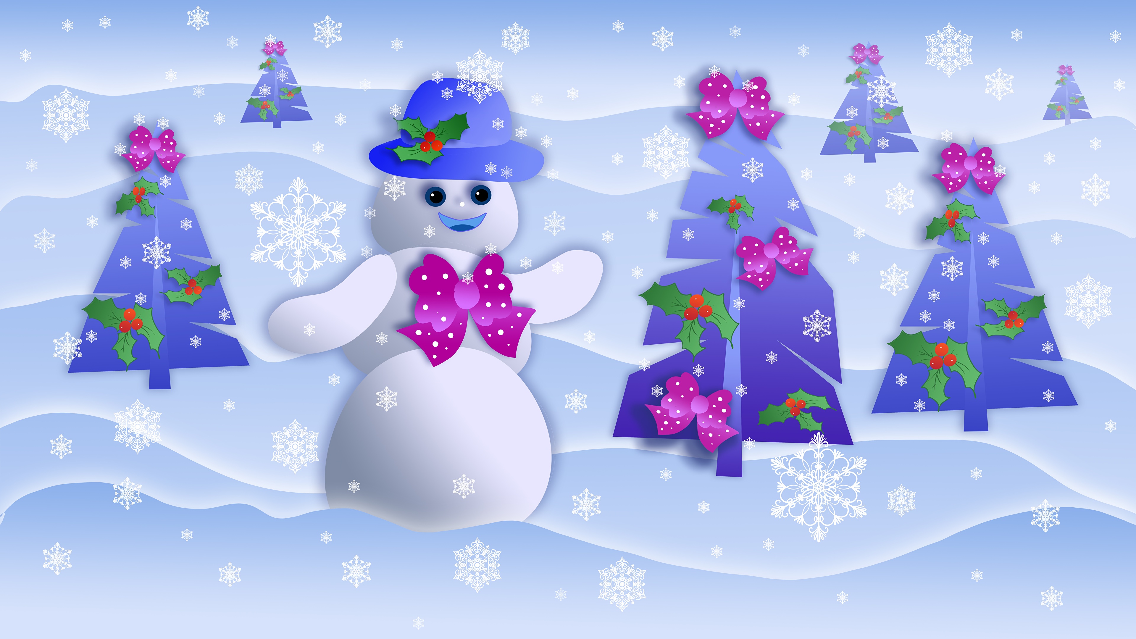 Снежинки снеговик. Снеговик обои. Обои на рабочий стол Снеговики. Новогодние снежинки картинки. Снеговик с елкой.