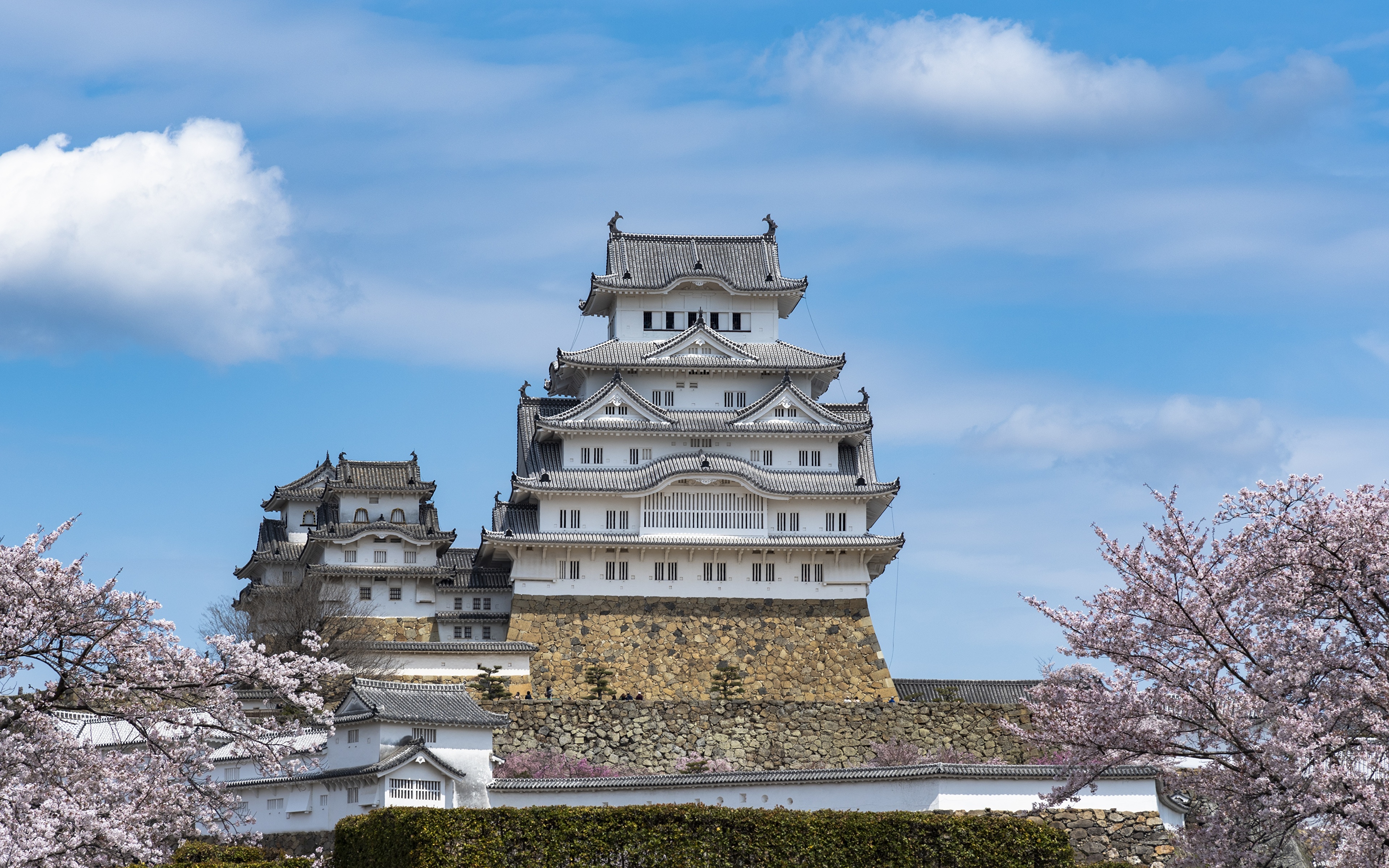 Обои для рабочего стола Япония Himeji Castle Замки Города 3840x2400 замок город