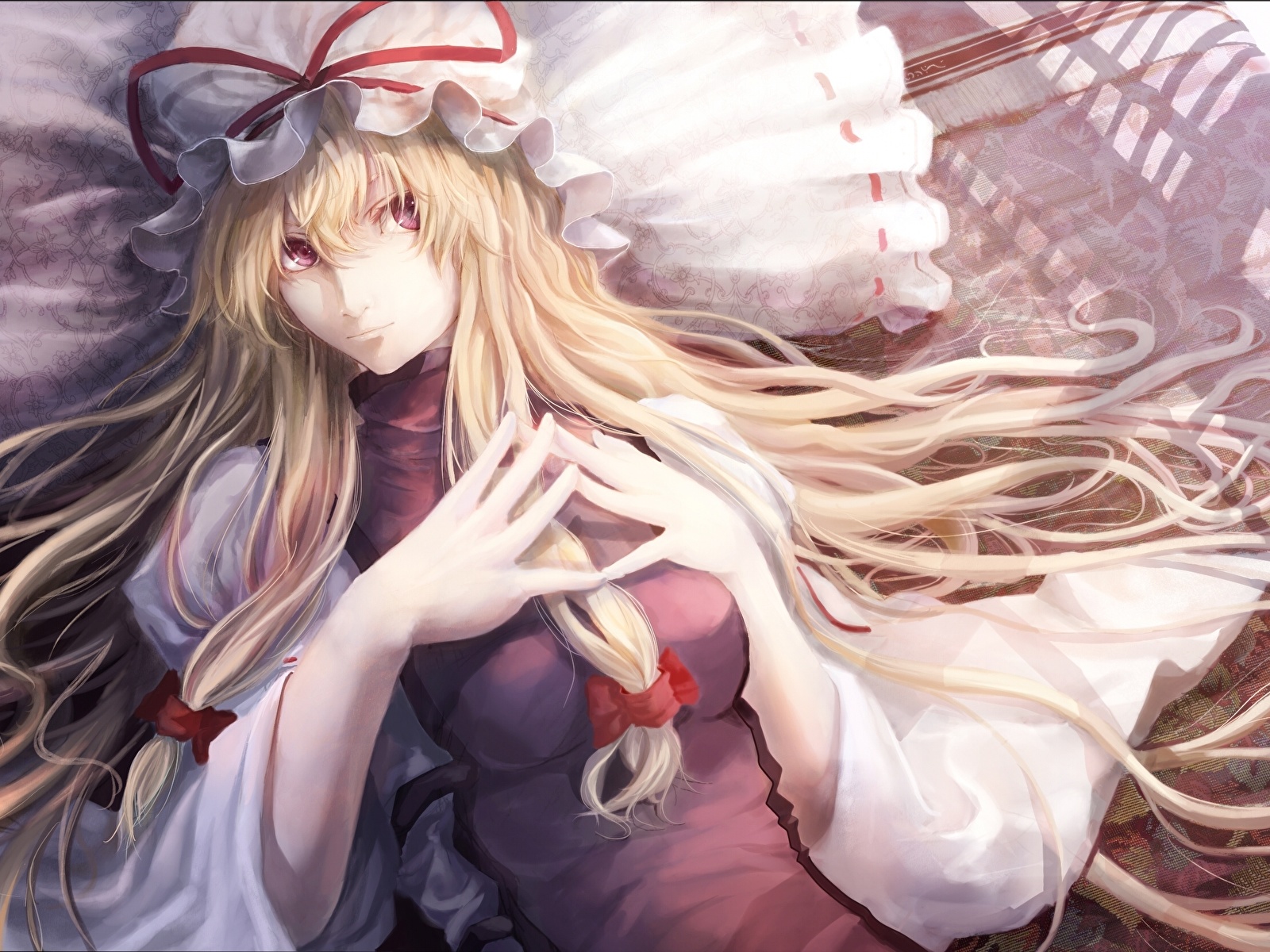 Картинка Touhou Collection Блондинка yakumo yukari Аниме 1600x1200