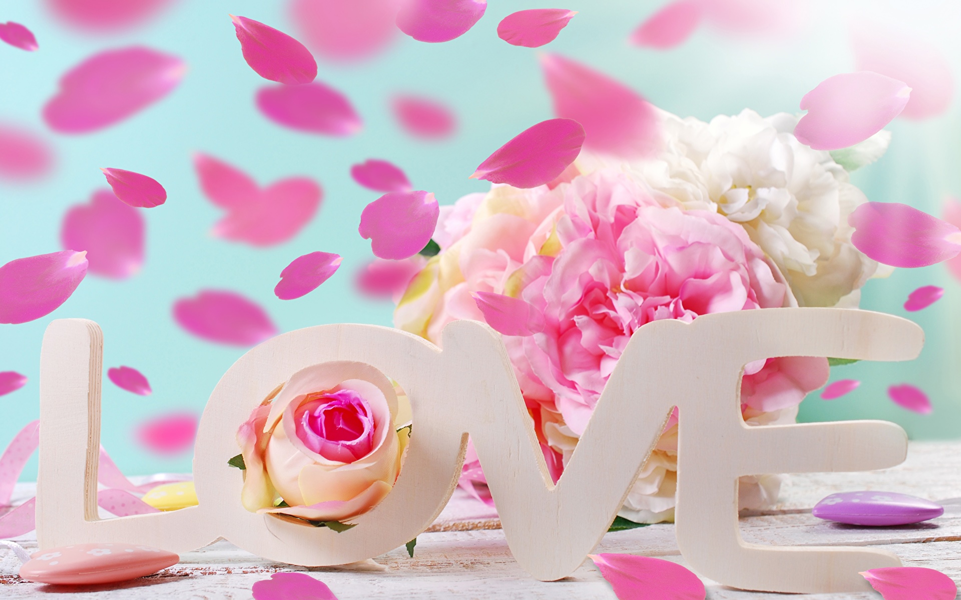 Фото День всех влюблённых Английский Любовь текст Цветы 1920x1200 День святого Валентина английская инглийские слова цветок Слово - Надпись